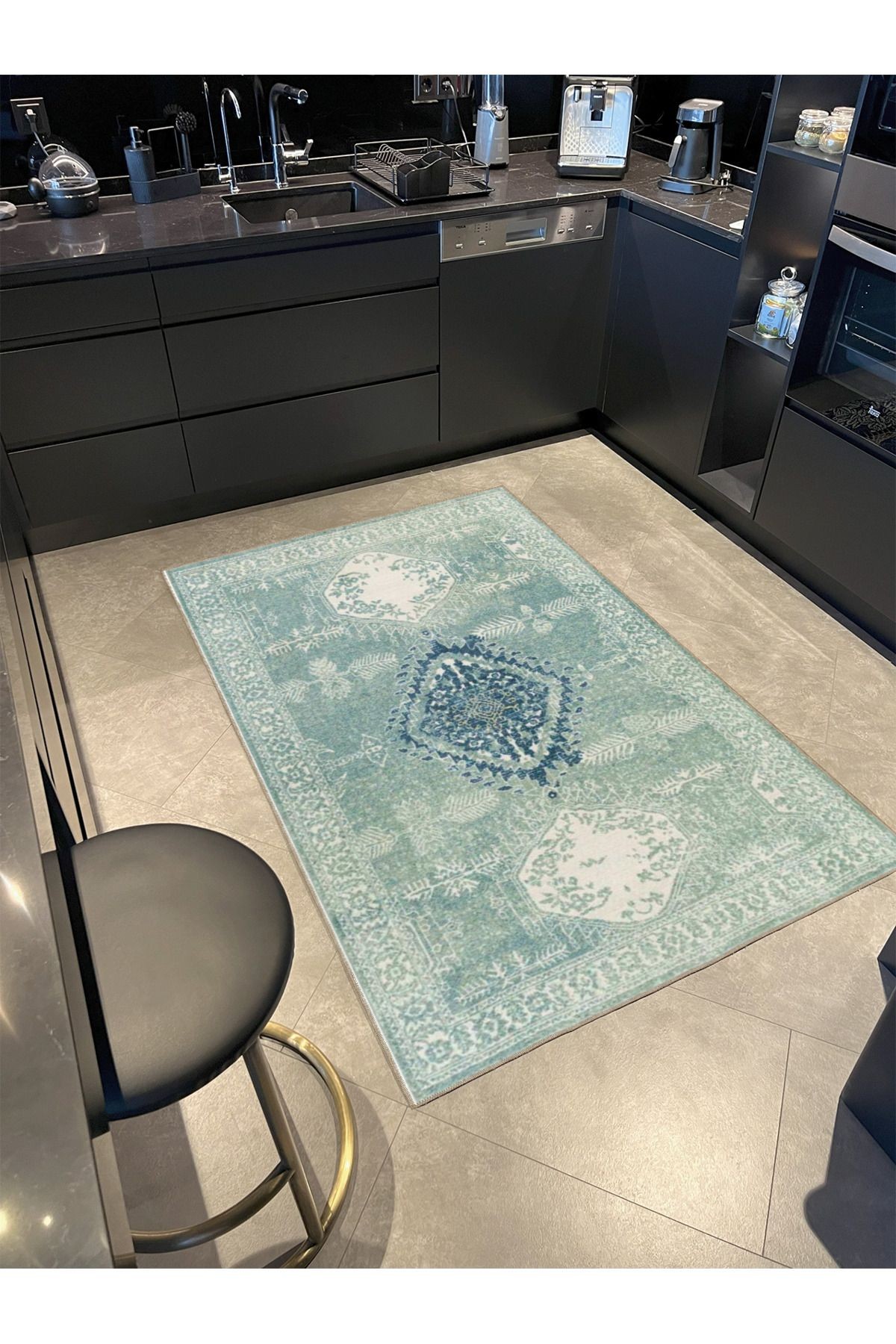 Aqua Yıldız Modern Desenli Dokuma Taban Yıkanabilir Halı miravip8392
