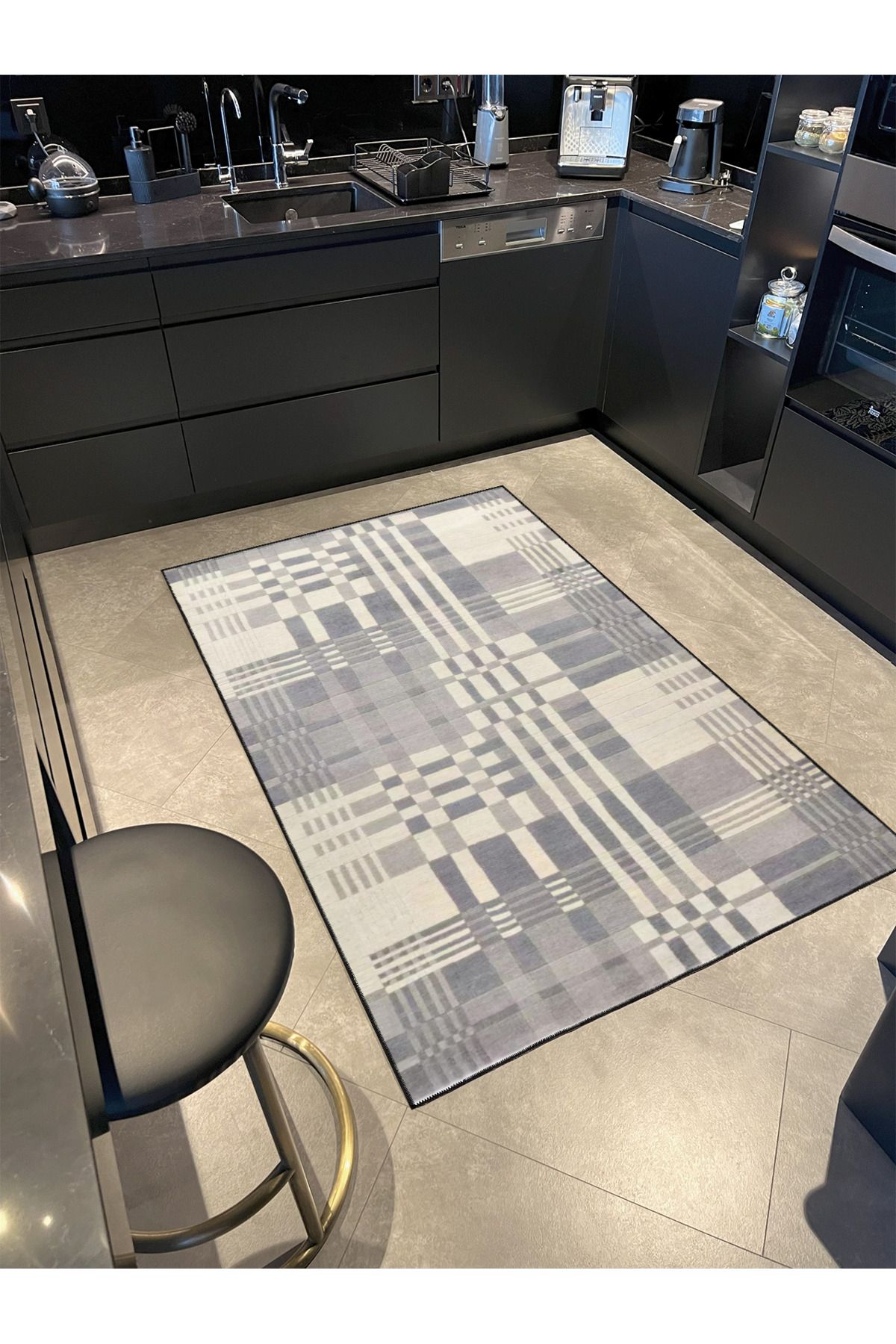 Sarı Krem Renklerdi Modern Dekoratif Halı miravip1008