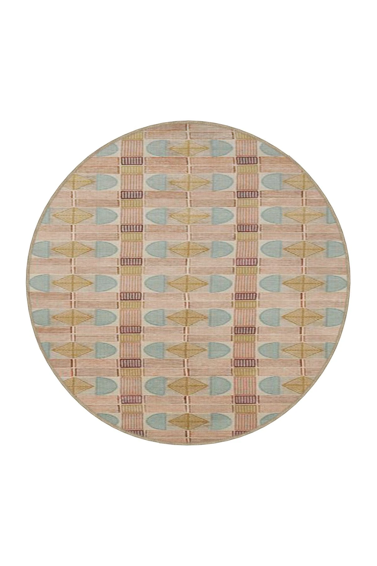 Kahverengi Geleneksel Kreatif Desenli Dekoratif Halı 4199