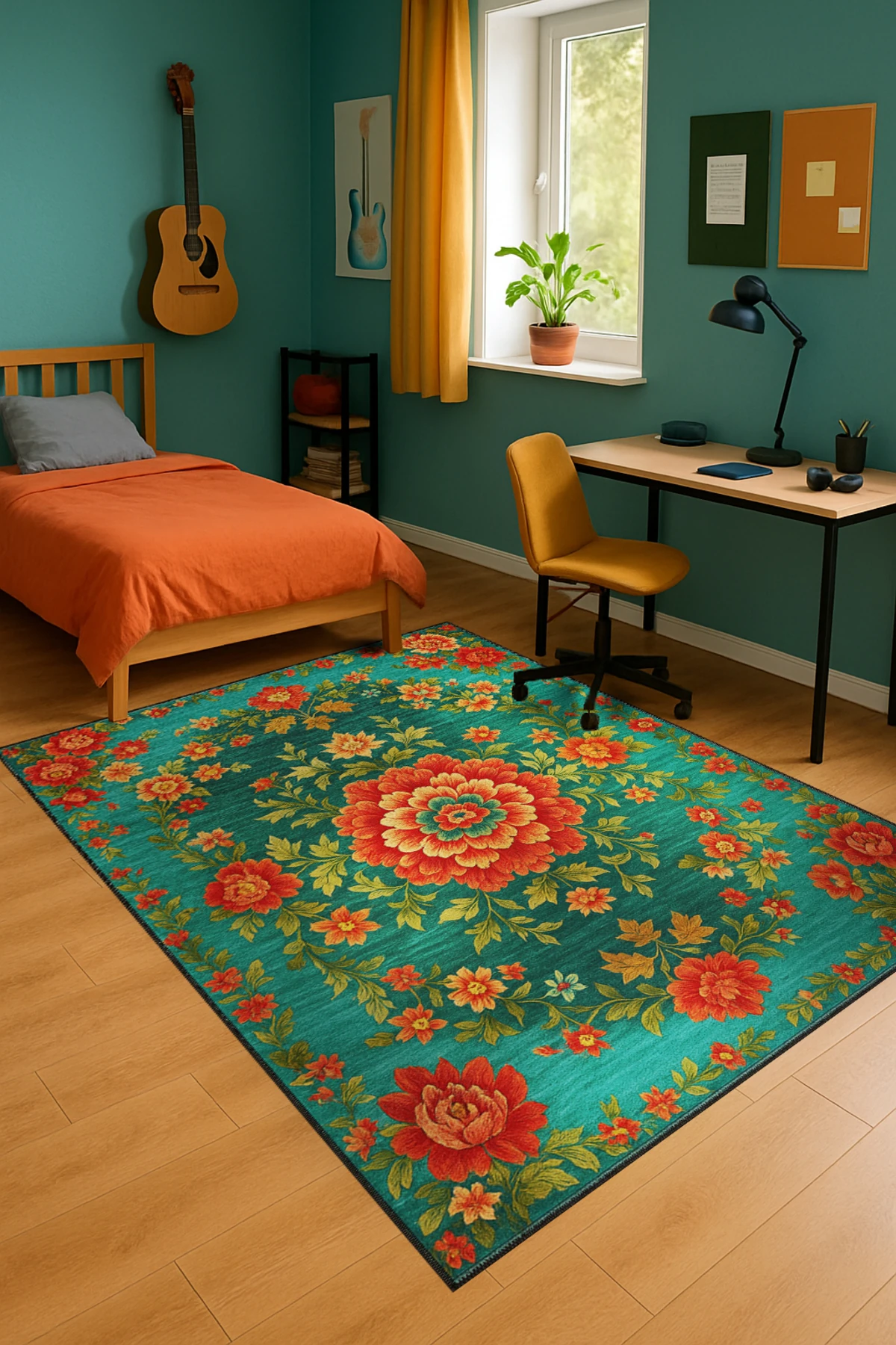 MOSSO Klasik Anadolu Geleneksel Desenli Dokuma Taban Vintage Dekoratif Halı mosso857