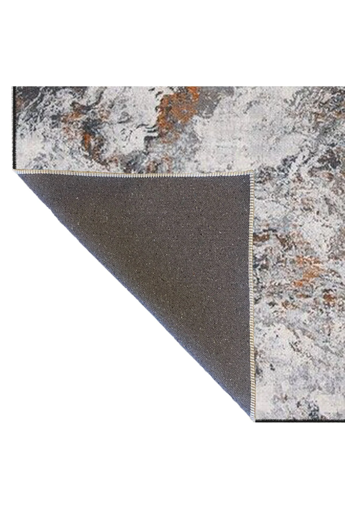 Gri Temalı Abstract Soyut Desenli Kreatif Modern Dekoratif Halı 3855