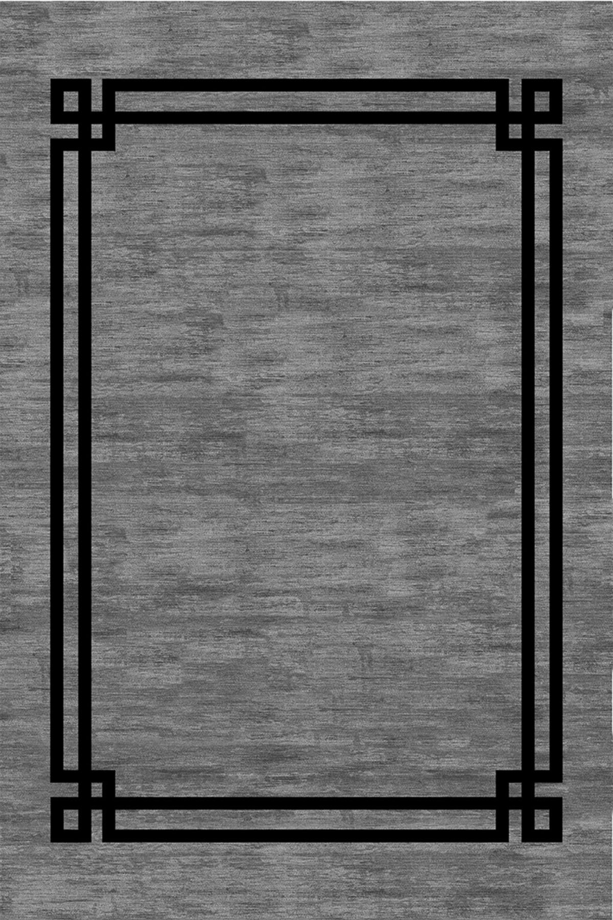 Mira Italia Grey Black 1210 Minimalist Halı