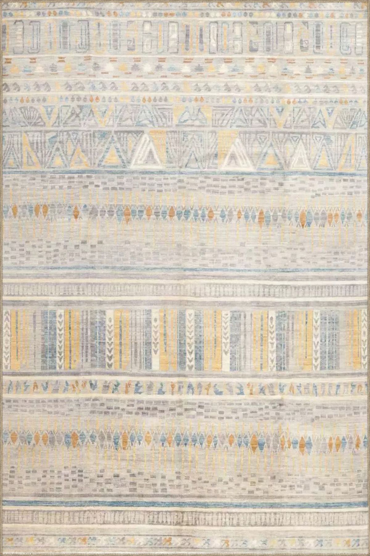 Krem Geometrik Modern Desenli Dokuma Taban miravip853