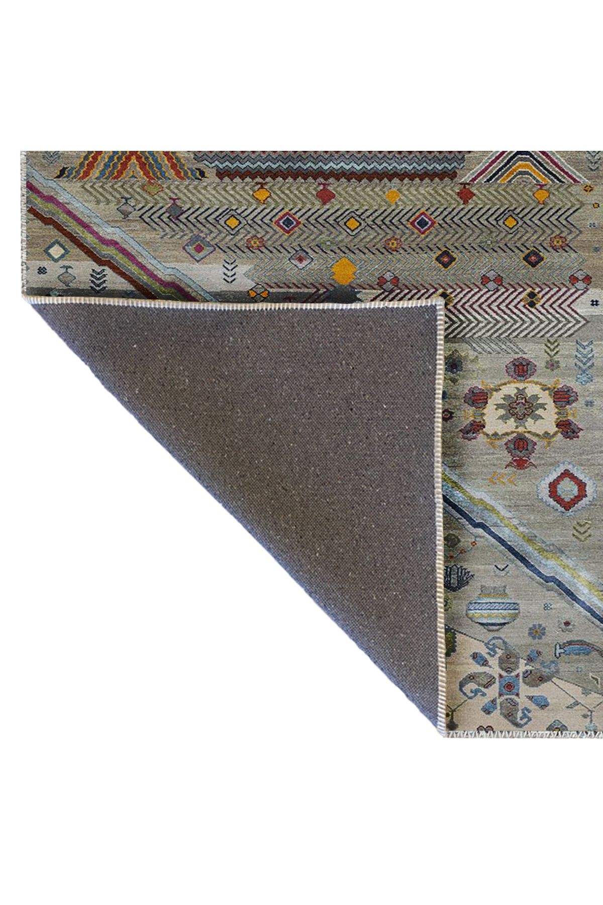 İnci Koleksiyonu Çok Renkli Soyut Desenli Dokuma Taban Modern Dekoratif Halı inci58