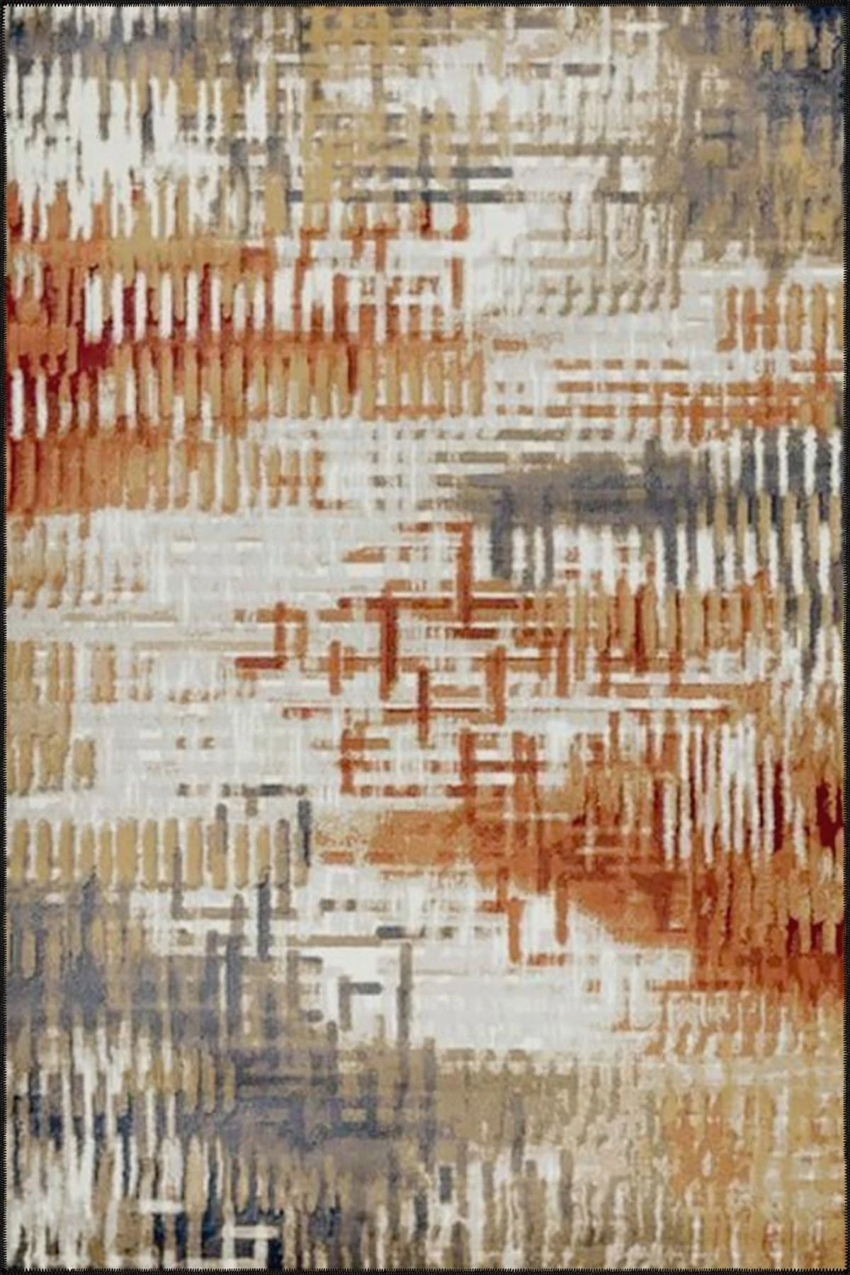 Kahverengi Desenli Dokuma Taban ve Yıkanabilir Halı miravip9490