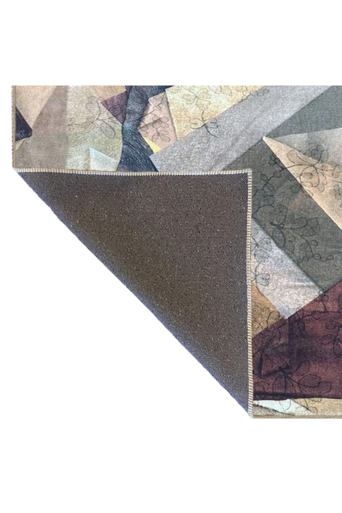 Soyut Gri Renkli Pastel Çizgili Modern Dokuma Taban Halı miravip137