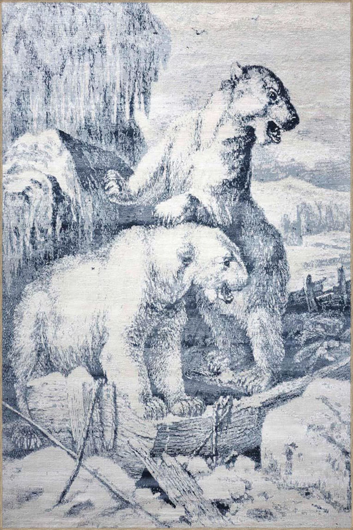 Kutup Ayısı Desenli Renkli Dokuma Taban miravip658