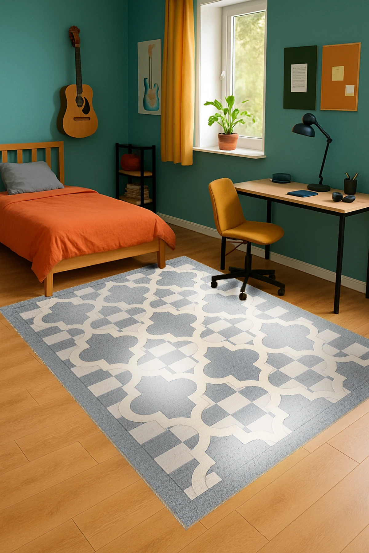 MOSSO Basic Motifli Desen Dokuma Taban Vintage Dekoratif Halımosso931