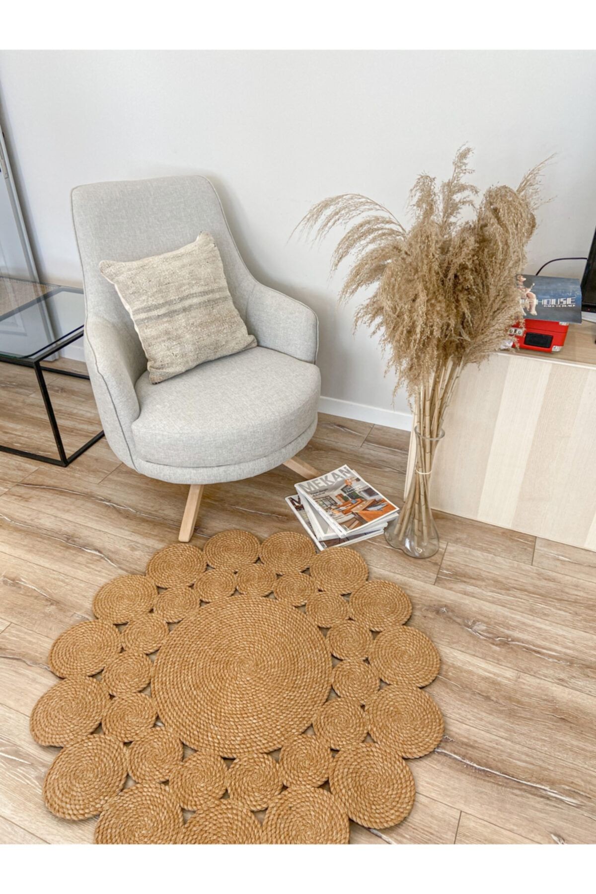 India 5010 Natural Yuvarlak Kilim