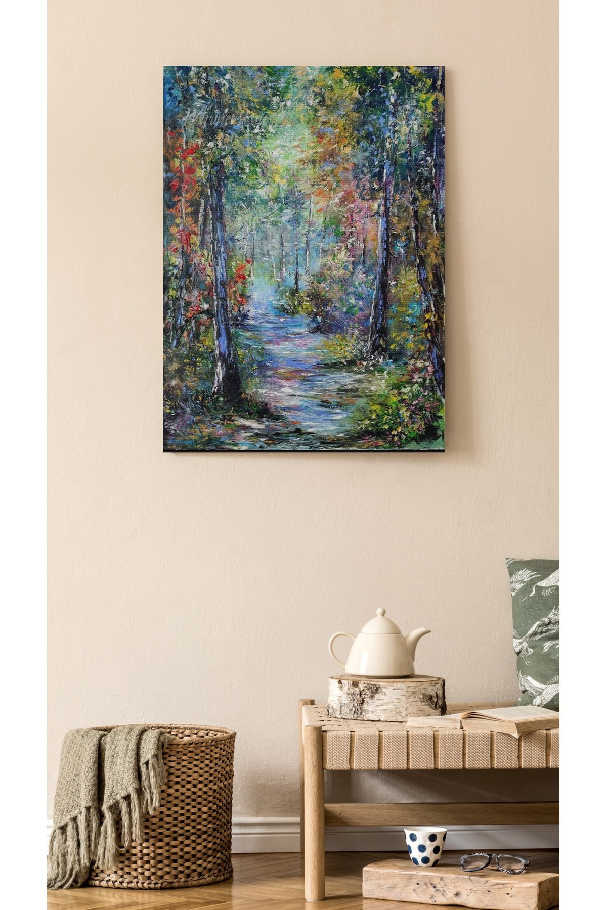 Kanvas Tablo Çayır Çimen Desenli Modern Tablo