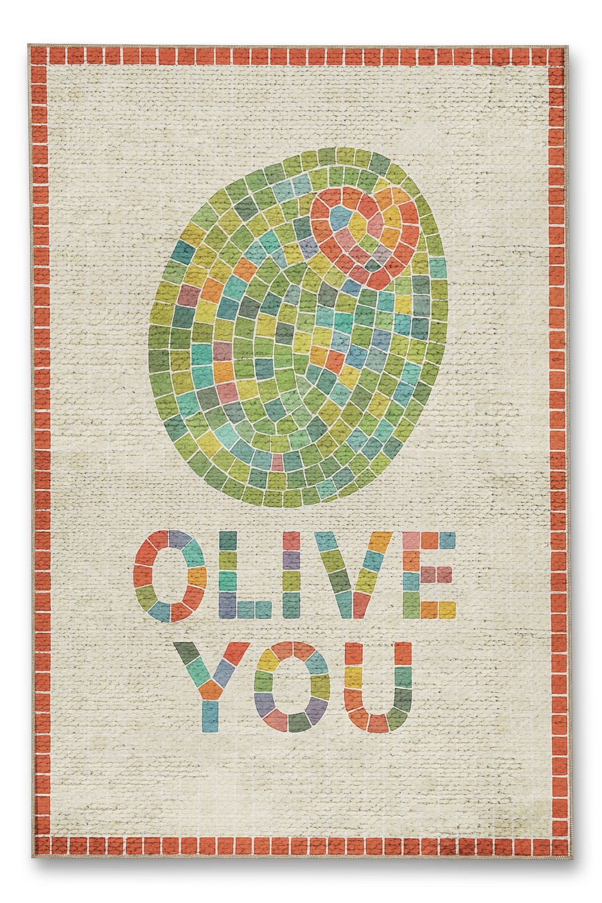 MOSSO DİSCO Yazılı Desen Dokuma Taban Vintage Dekoratif Halımosso987