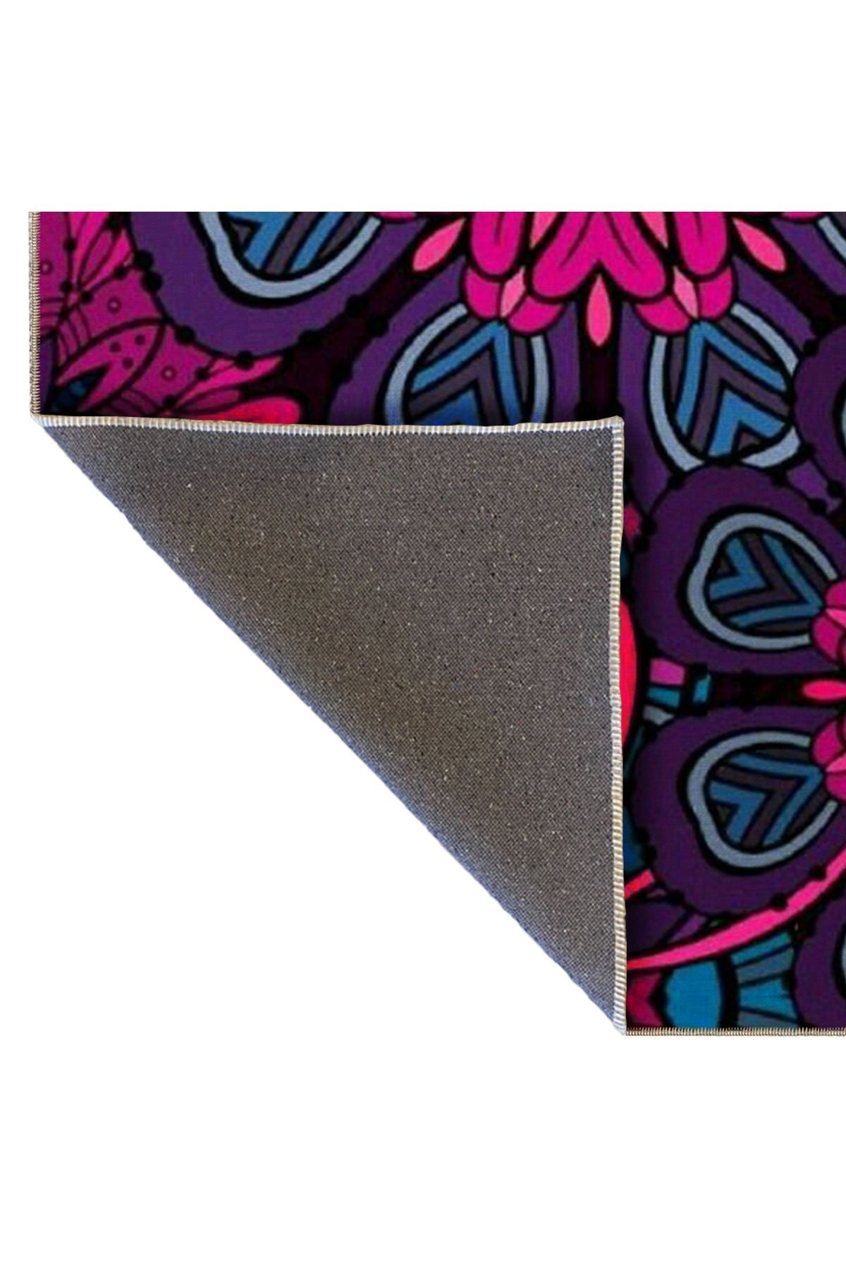 Floral Temalı Çok Renkli Soyut Çiçek Desenli Modern Dekoratif Halı 4820