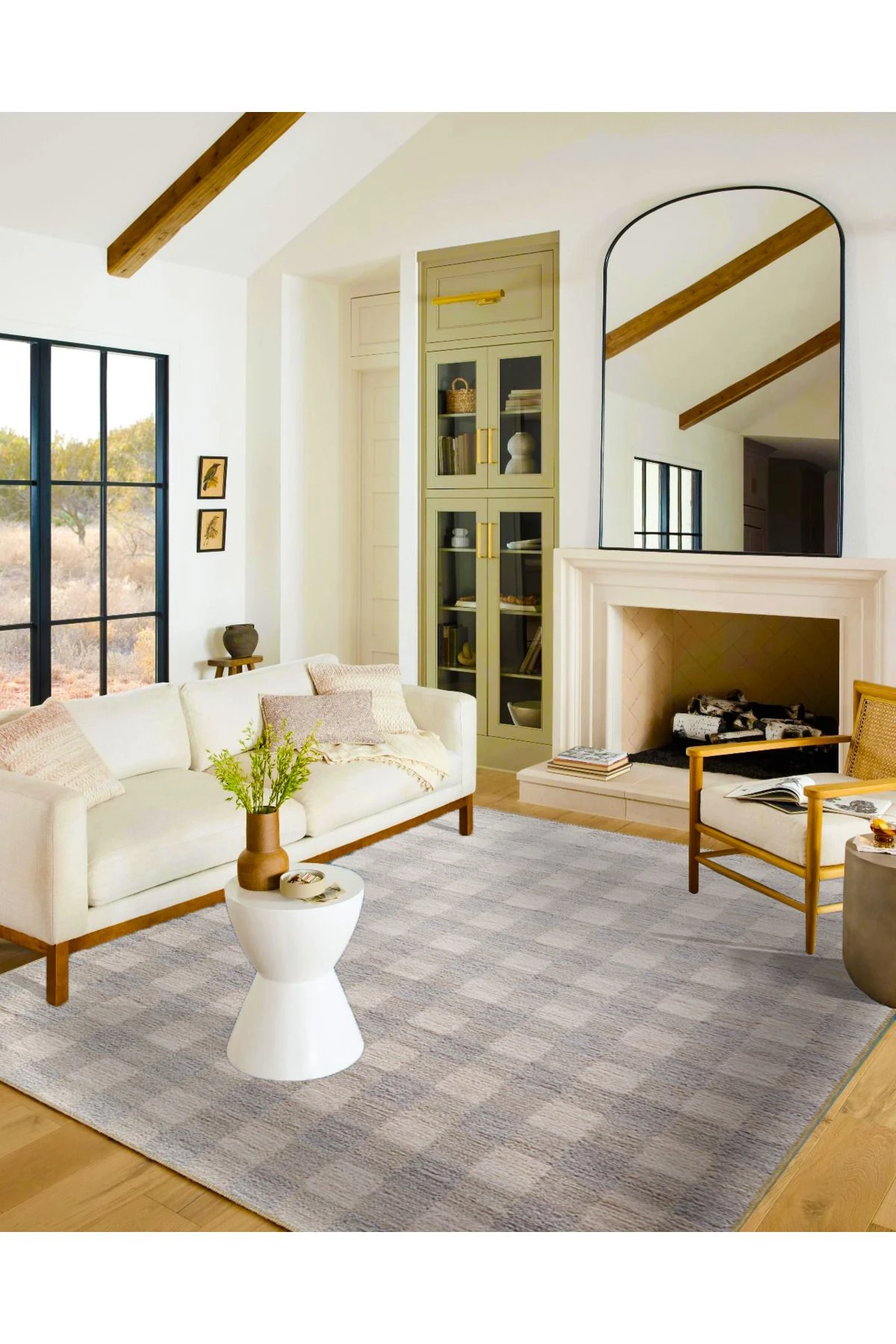 Pofidik Temalı Kareli Kahverengi Dekoratif Halı ve Yıkanabilir Halı miravip9665