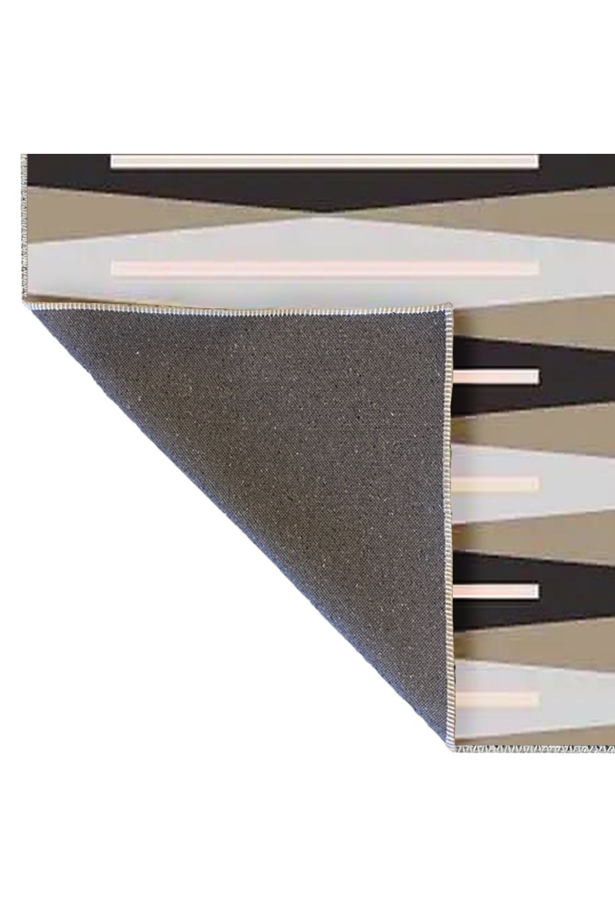 Tuğrul Koleksiyonu Gri Tonlar Soyut Geometrik Şekiller Desenli Dokuma Taban Modern Dekoratif Halı 12