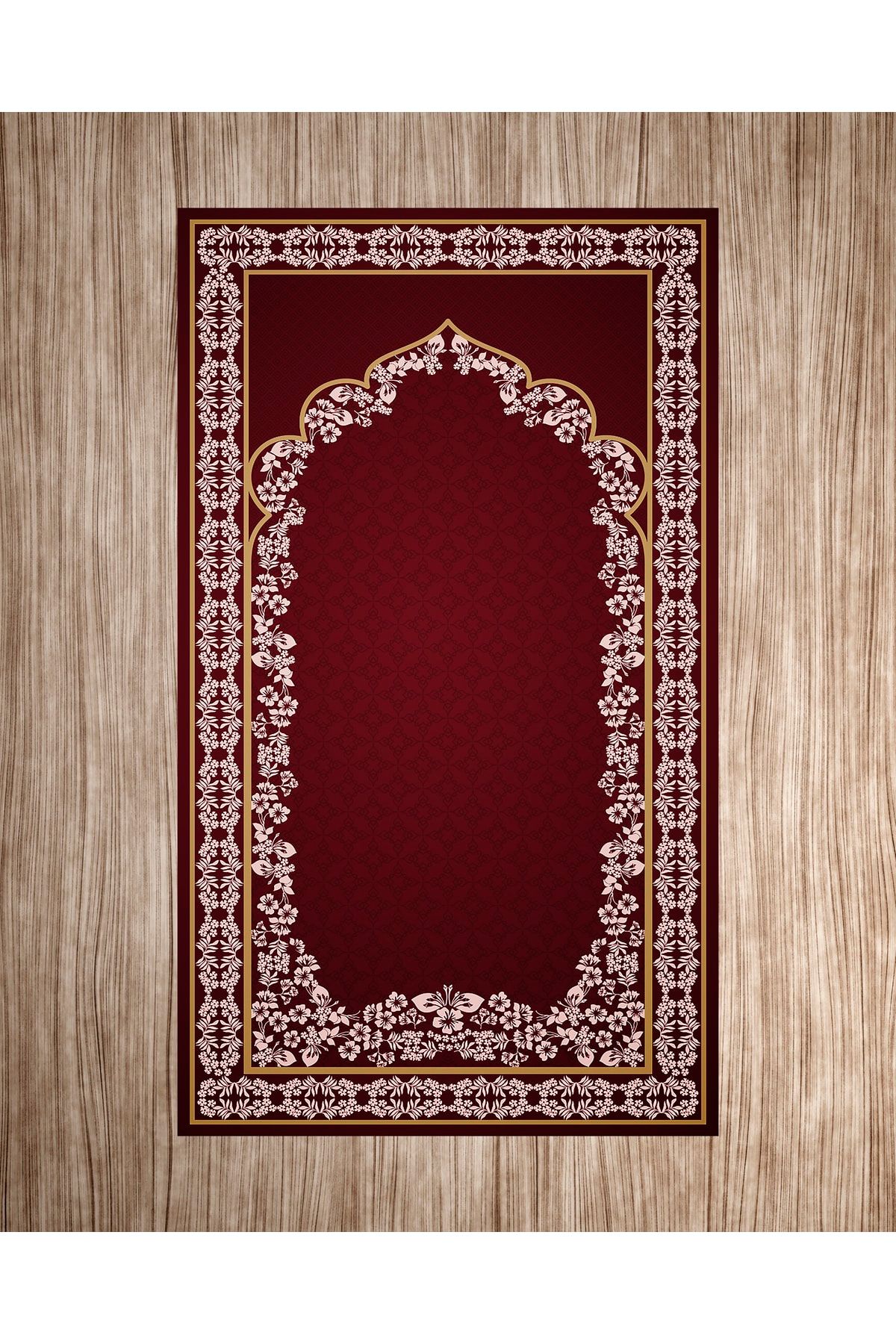 Kırmızı Çiçek Desenli Seccade 70x120