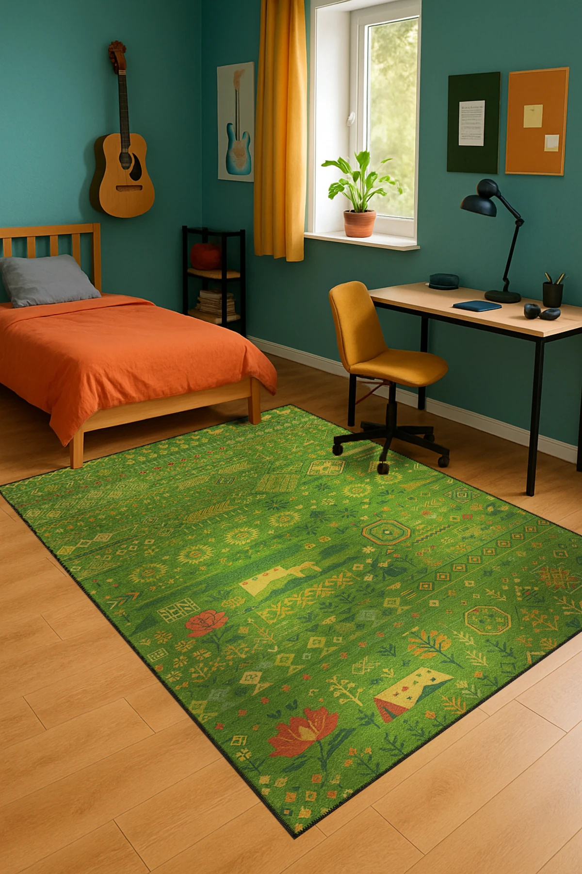 MOSSO Klasik Anadolu Geleneksel Desenli Dokuma Taban Vintage Dekoratif Halı mosso852