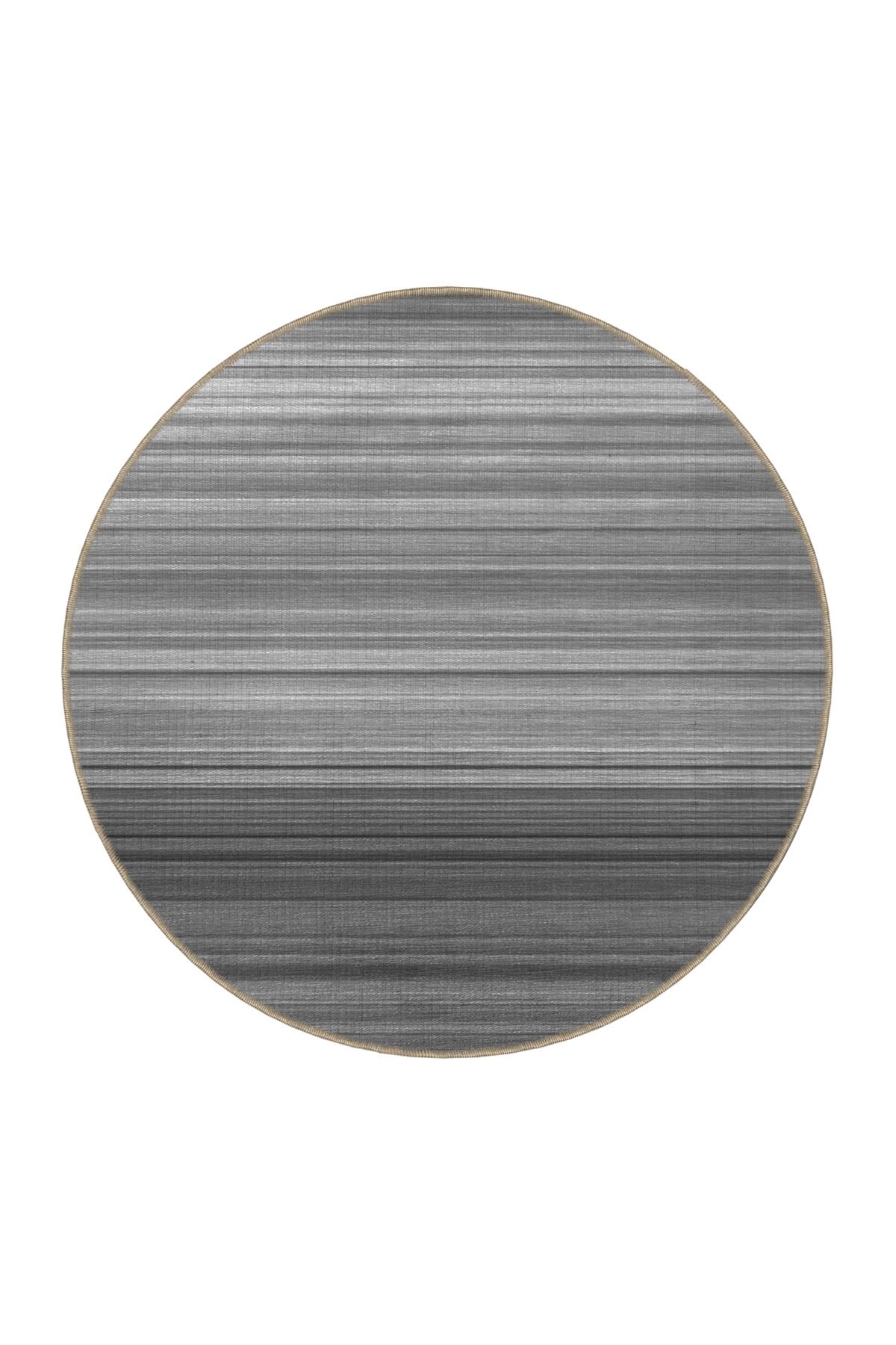 Gri Düz Çizgili Desenli Dokuma Taban Halı 4208