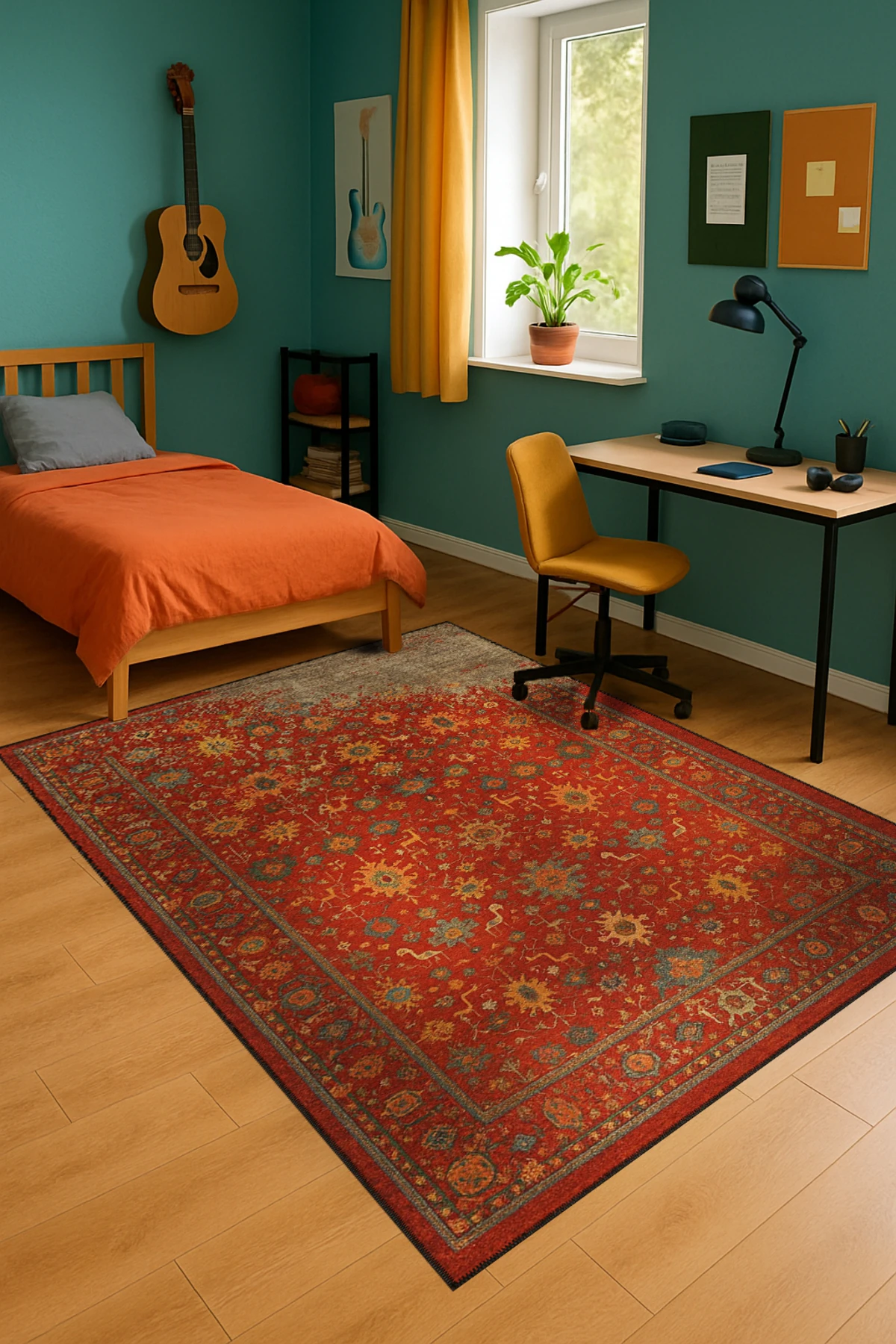 MOSSO Klasik Anadolu Geleneksel Desenli Dokuma Taban Vintage Dekoratif Halı mosso859