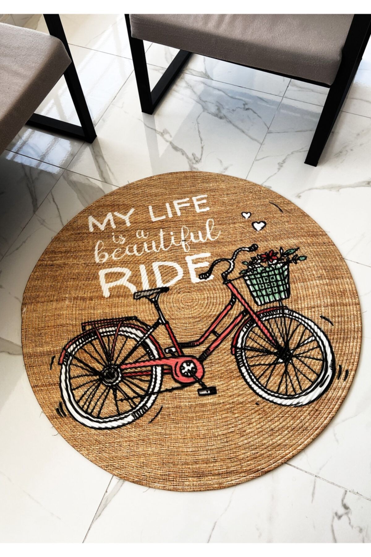 1001 Bicycle Flower Örgü Halı