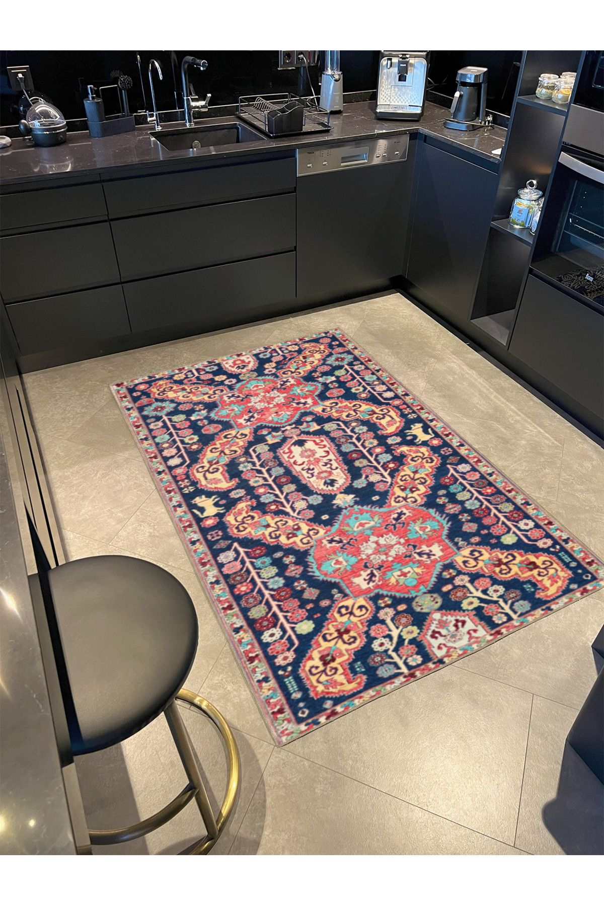 Geometrik Pembe Botanik Çiçekli Baklavalı Desenli Dokuma Taban Halı ve Yıkanabilir Halı aloha93