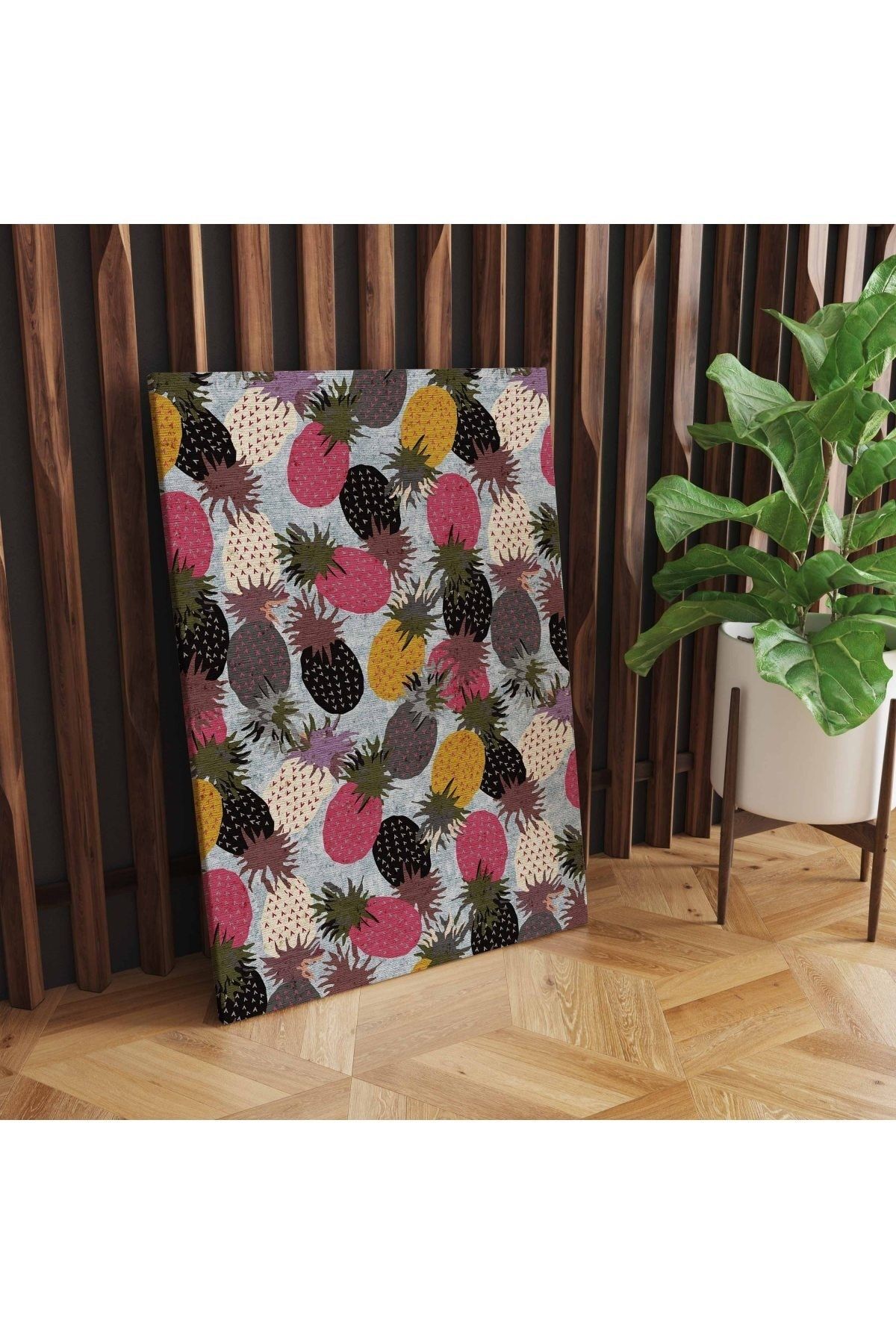 Kanvas Tablo Ananas Temalı Çok Renkli 37