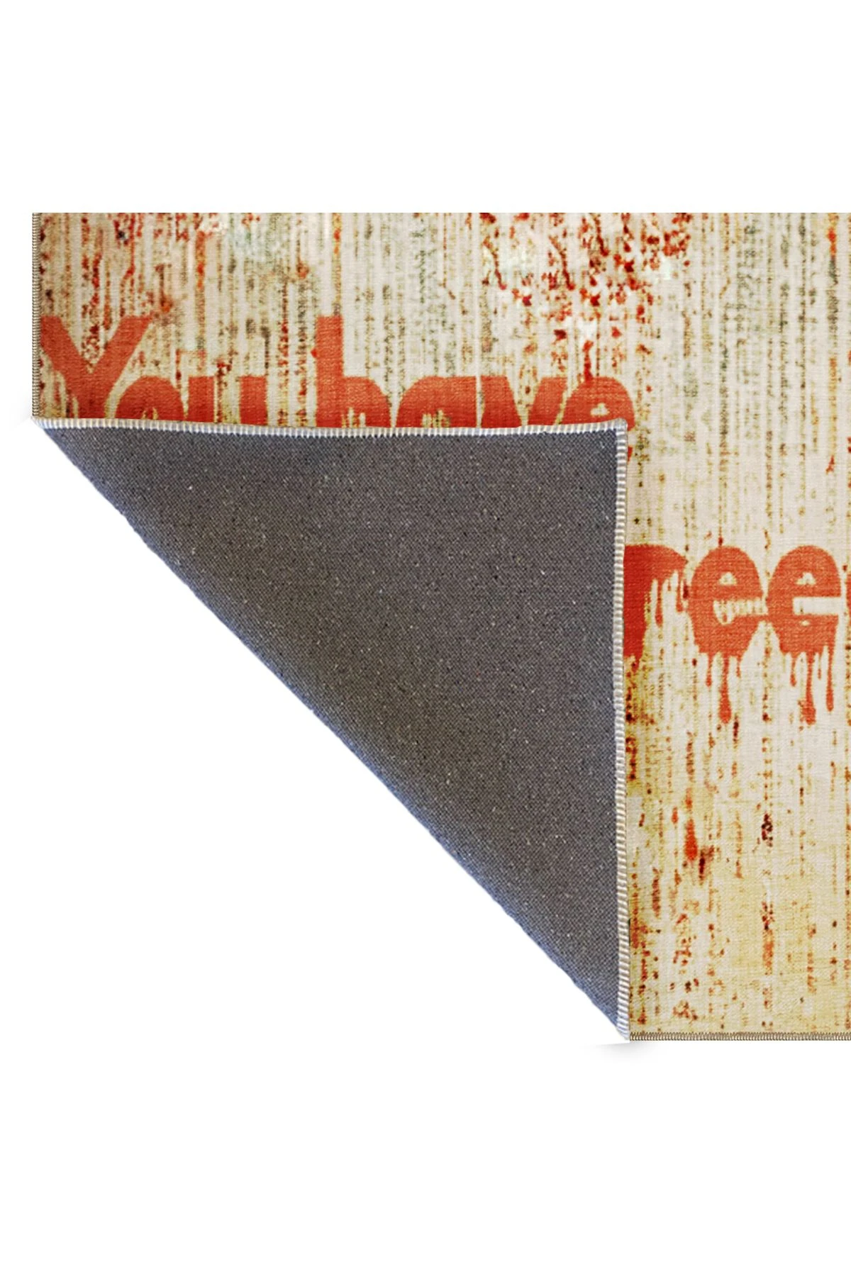 Written Koleksiyonu You Have Freedom Yazılı Desenli Kreatif Modern Dekoratif Halı 04