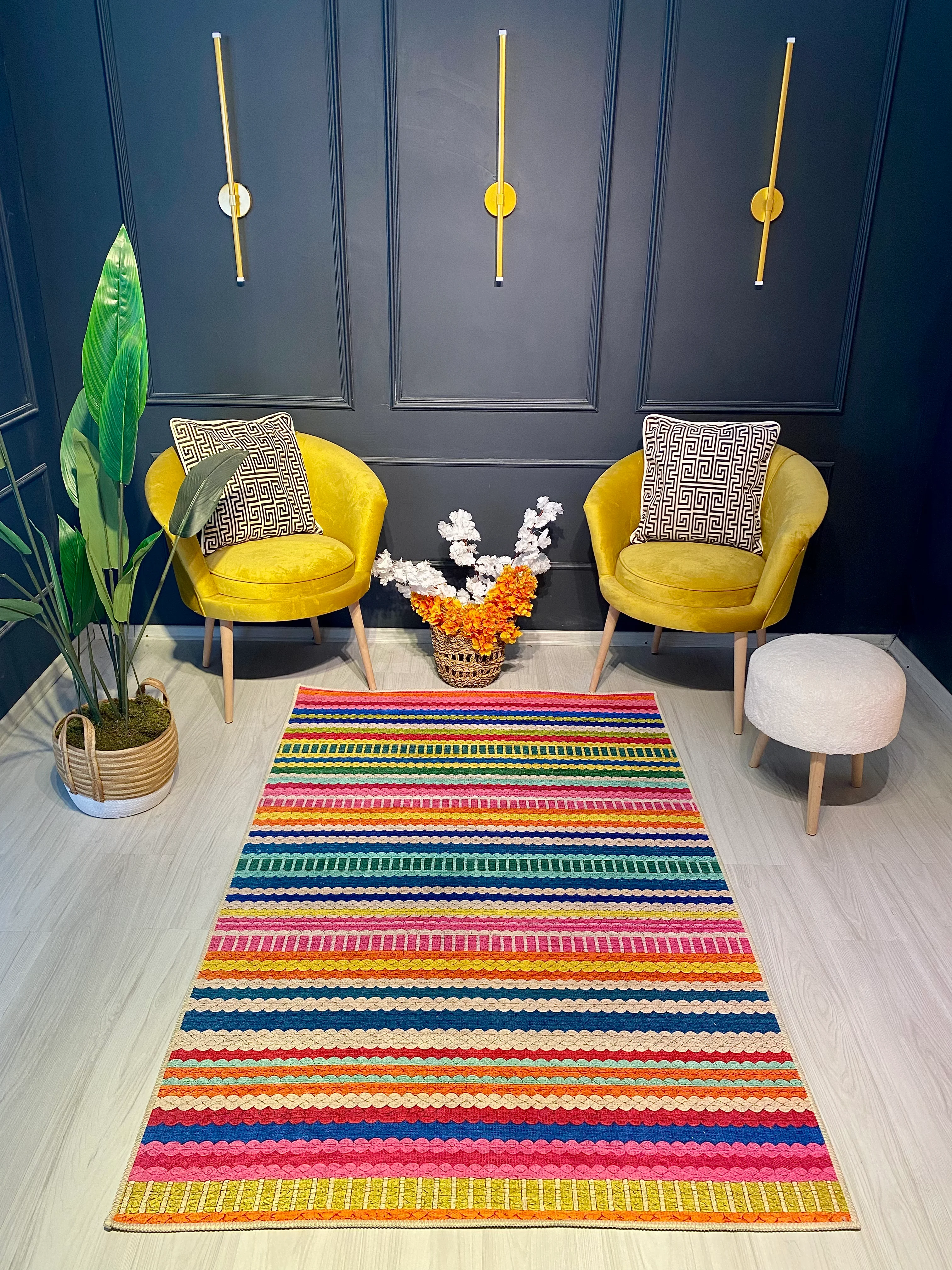 MOSSO Kalp ve Kanat Desenli Genç Dekoratif Halı mosso768