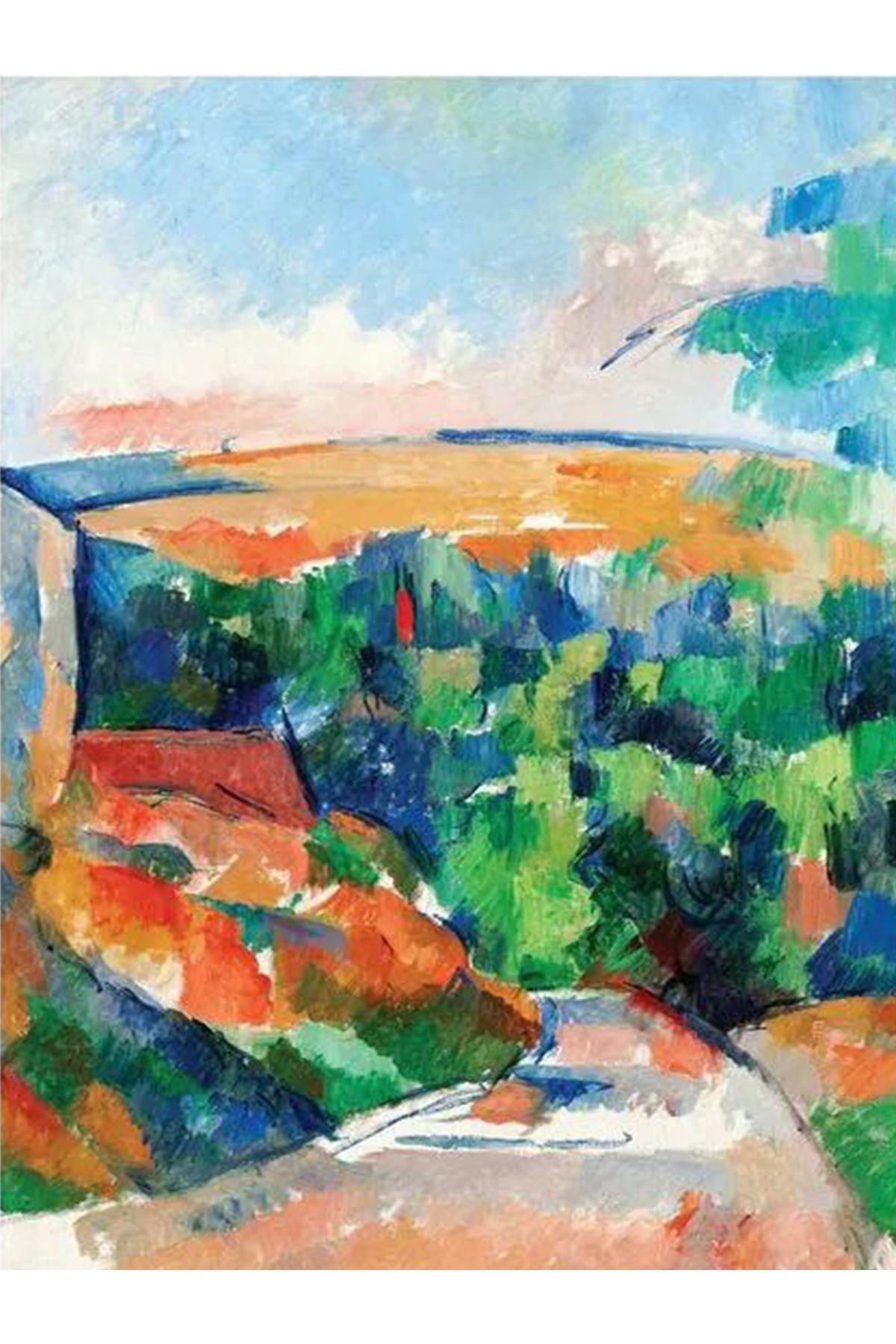 Yılmaz Koleksiyonu Pastel Renklerde Dağ Yolu ve Manzara Desenli Kreatif Modern Dekoratif Halı 44