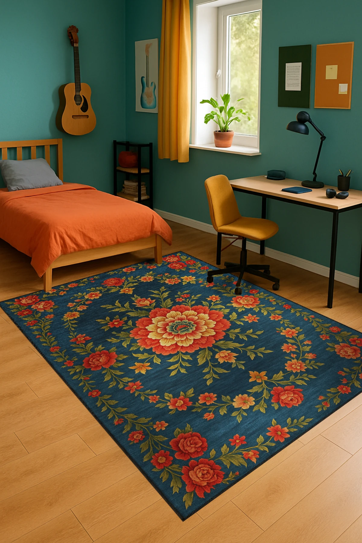 MOSSO Klasik Anadolu Geleneksel Desenli Dokuma Taban Vintage Dekoratif Halı mosso858