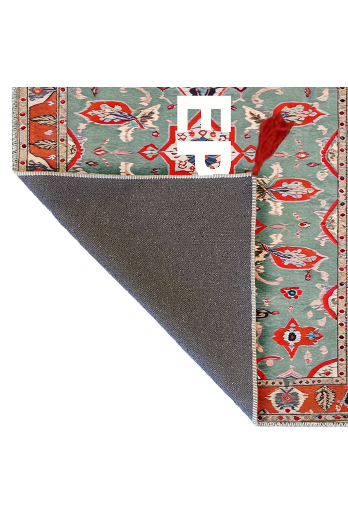 Tokyo Koleksiyonu Çok Renkli Keep Off Yazılı Eskitme Desenli Dokuma Taban Vintage Dekoratif Halı 26