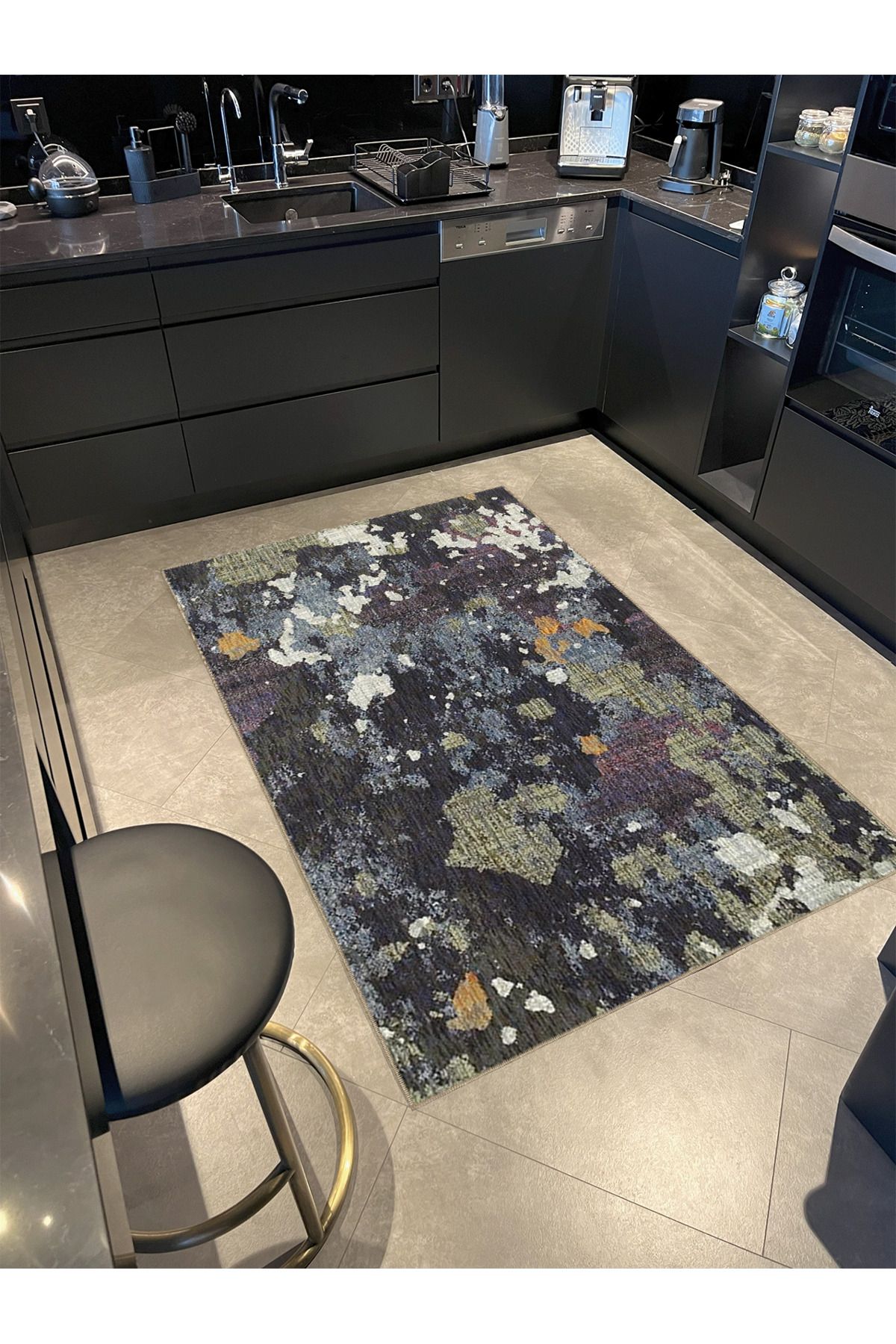 Çok Renkli Soyut Desenli Kreatif Modern Dekoratif Halı 4604