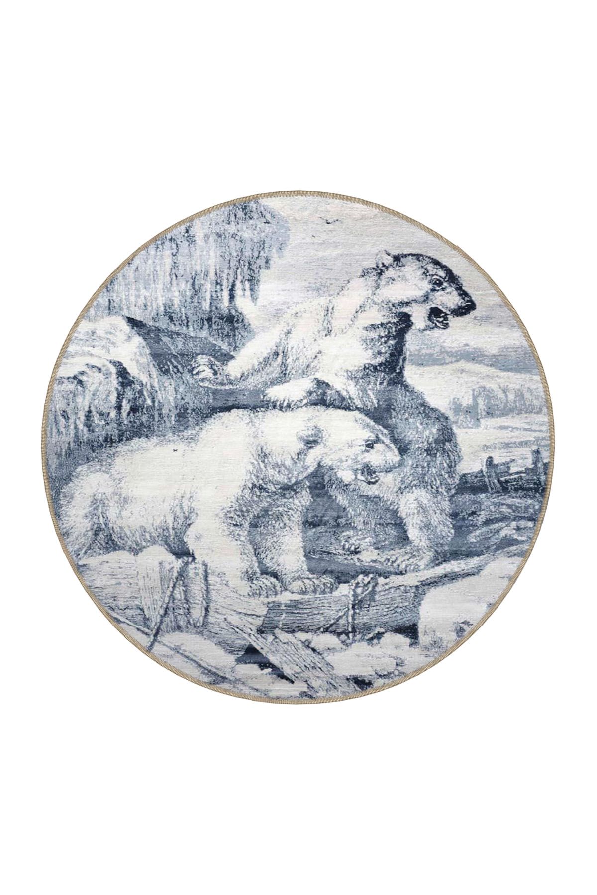 Kutup Ayısı Desenli Renkli Dokuma Taban miravip658