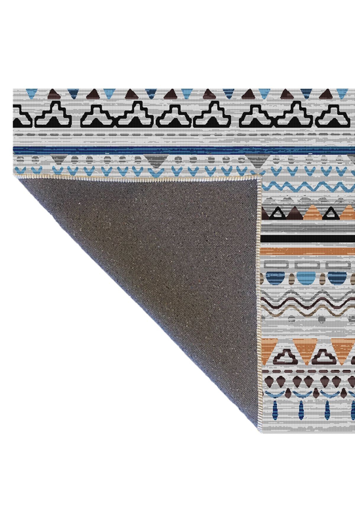 Mira Çok Renkli Geometrik Desen Dekoratif Halı Mira 1544