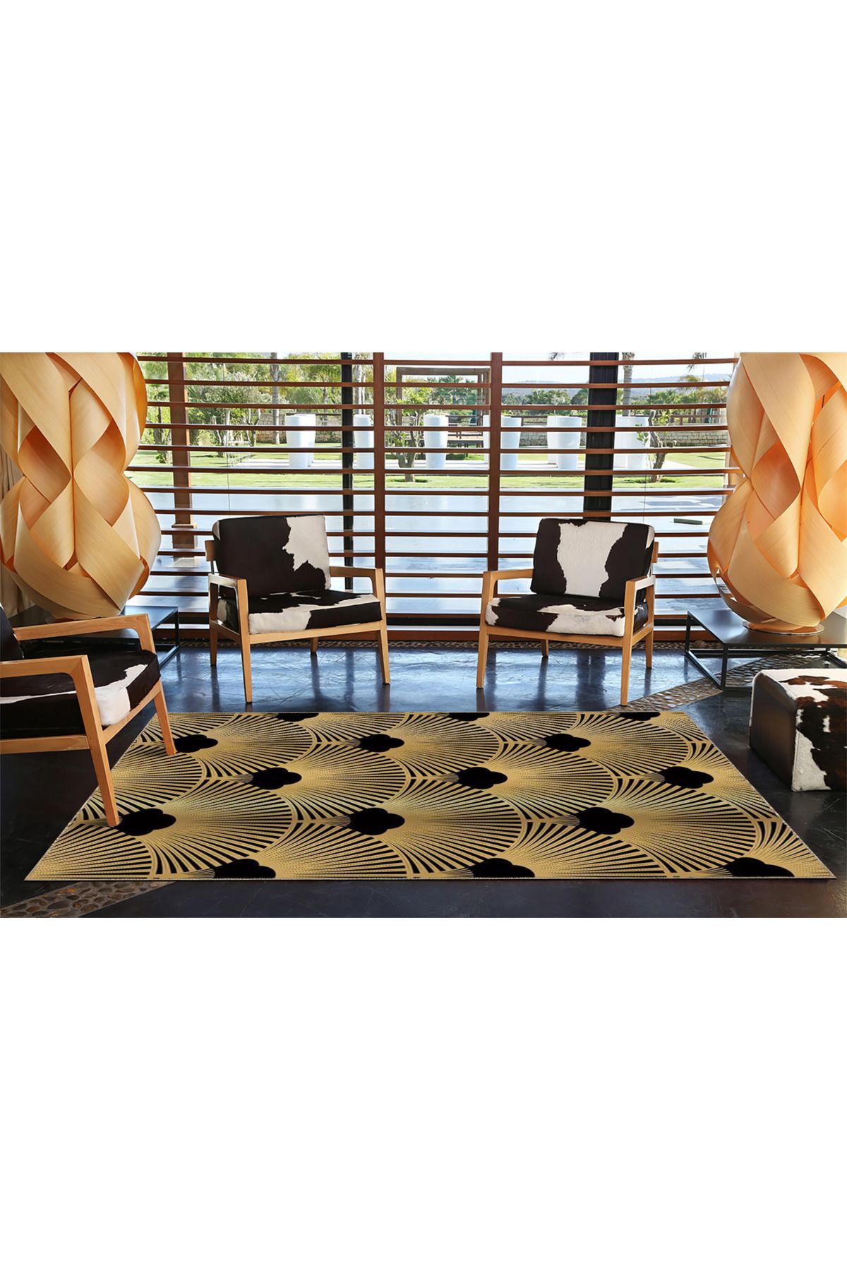 Kahverengi Renkte Geometrik Dokuma Taban Halı 4014