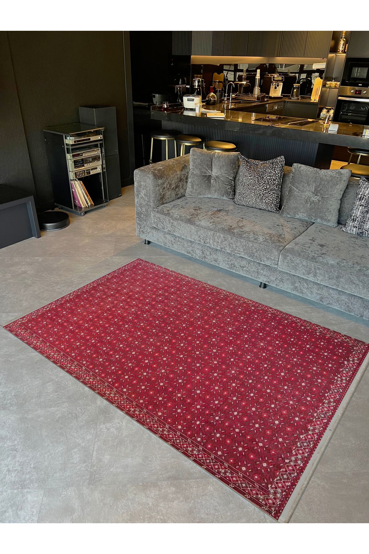 Güney Koleksiyonu Bordo Temalı Etnik Motif Desenli Vintage Dekoratif Halı 33