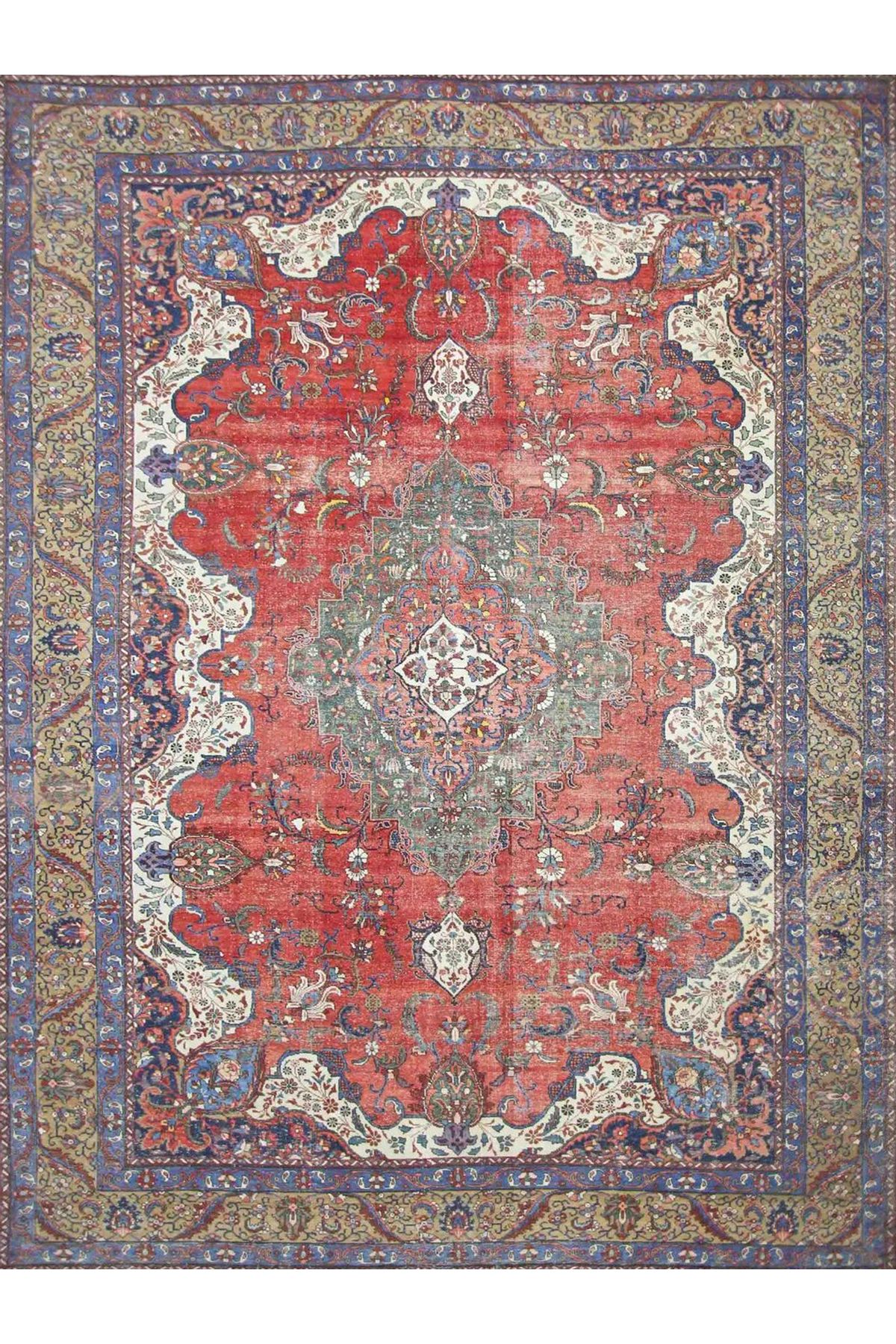 Mete Koleksiyonu Kırmızı Temalı Geleneksel Motifli ve Etnik Desenli Vintage Dekoratif Halı 04