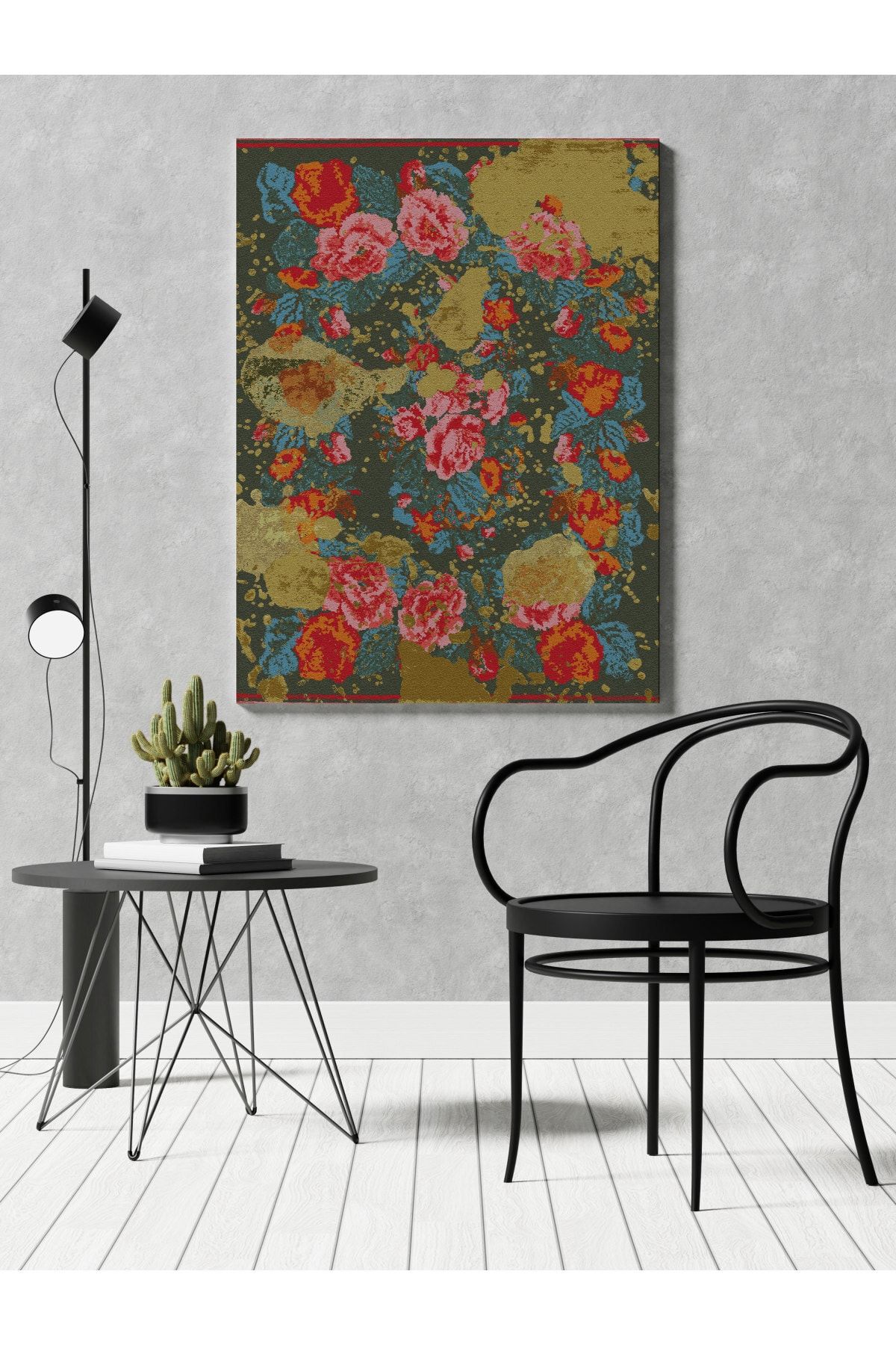 Kanvas Tablo Vintage Görünümlü Pembe Güller 137