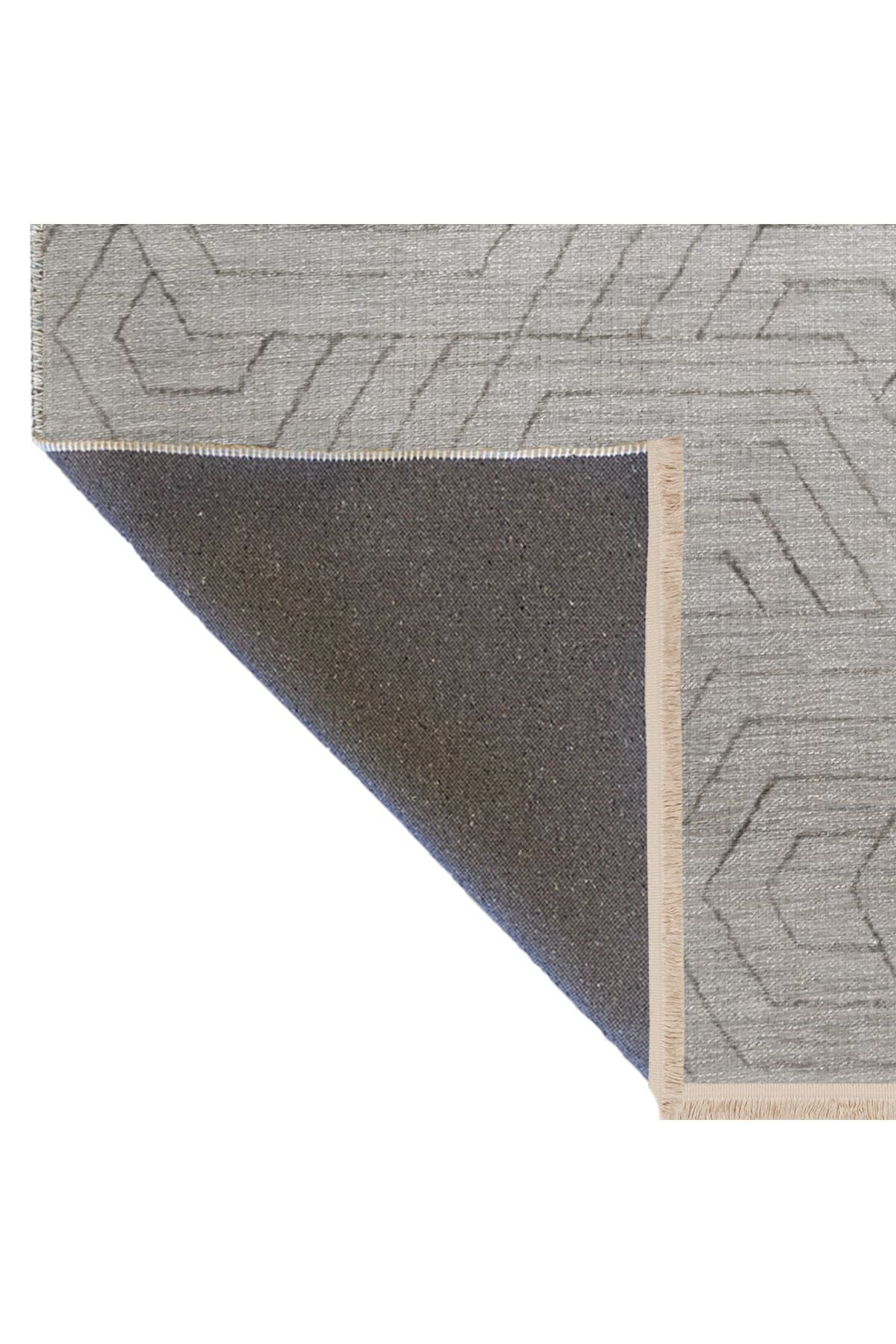 Bej Gri Temalı Geometrik Desenli Kreatif Modern Dekoratif Halı 2808