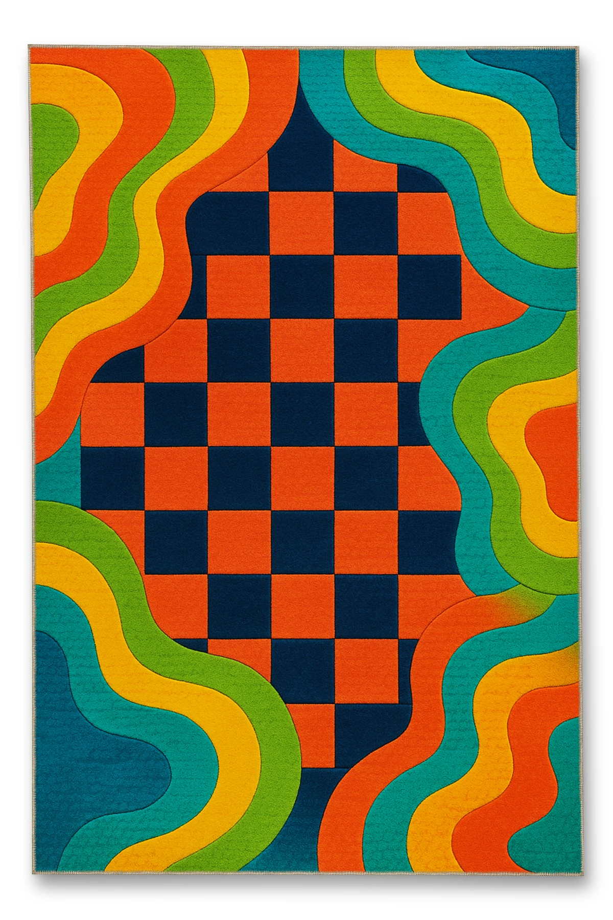 MOSSO Çiçek Motifli Desen Dokuma Taban Vintage Dekoratif Halımosso914