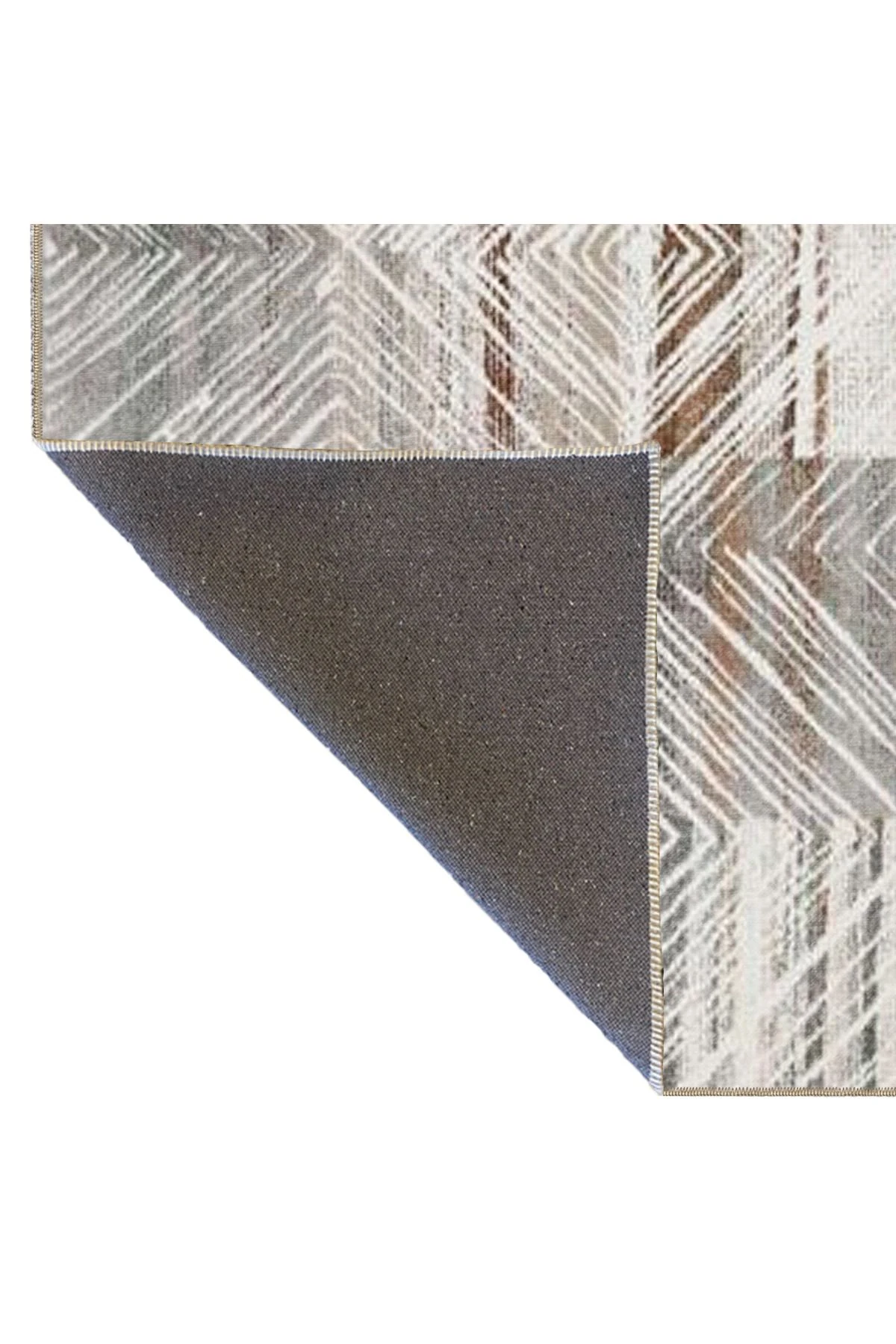 Krem Geometrik Geleneneksel Dokuma Taban Yıkanabilir Halı miravip9147