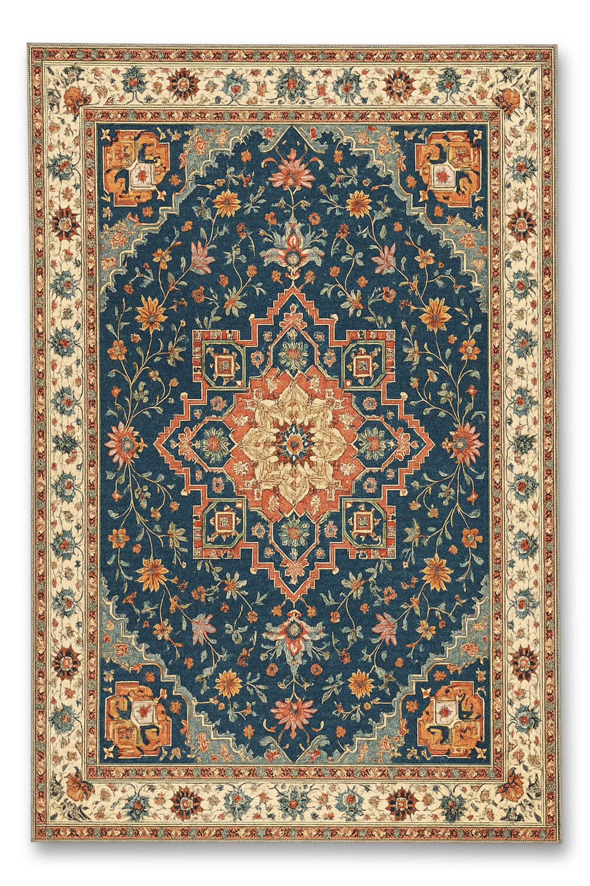 MOSSO Geleneksel Motifli Desen Dokuma Taban Vintage Dekoratif Halı mosso895