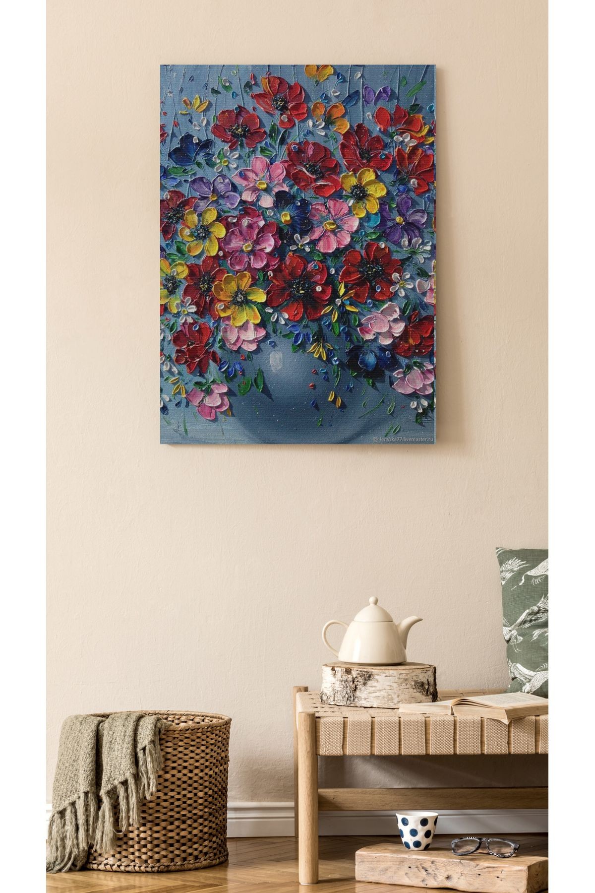 Kanvas Tablo Flower Mxed Color Temalı Modern Tablo