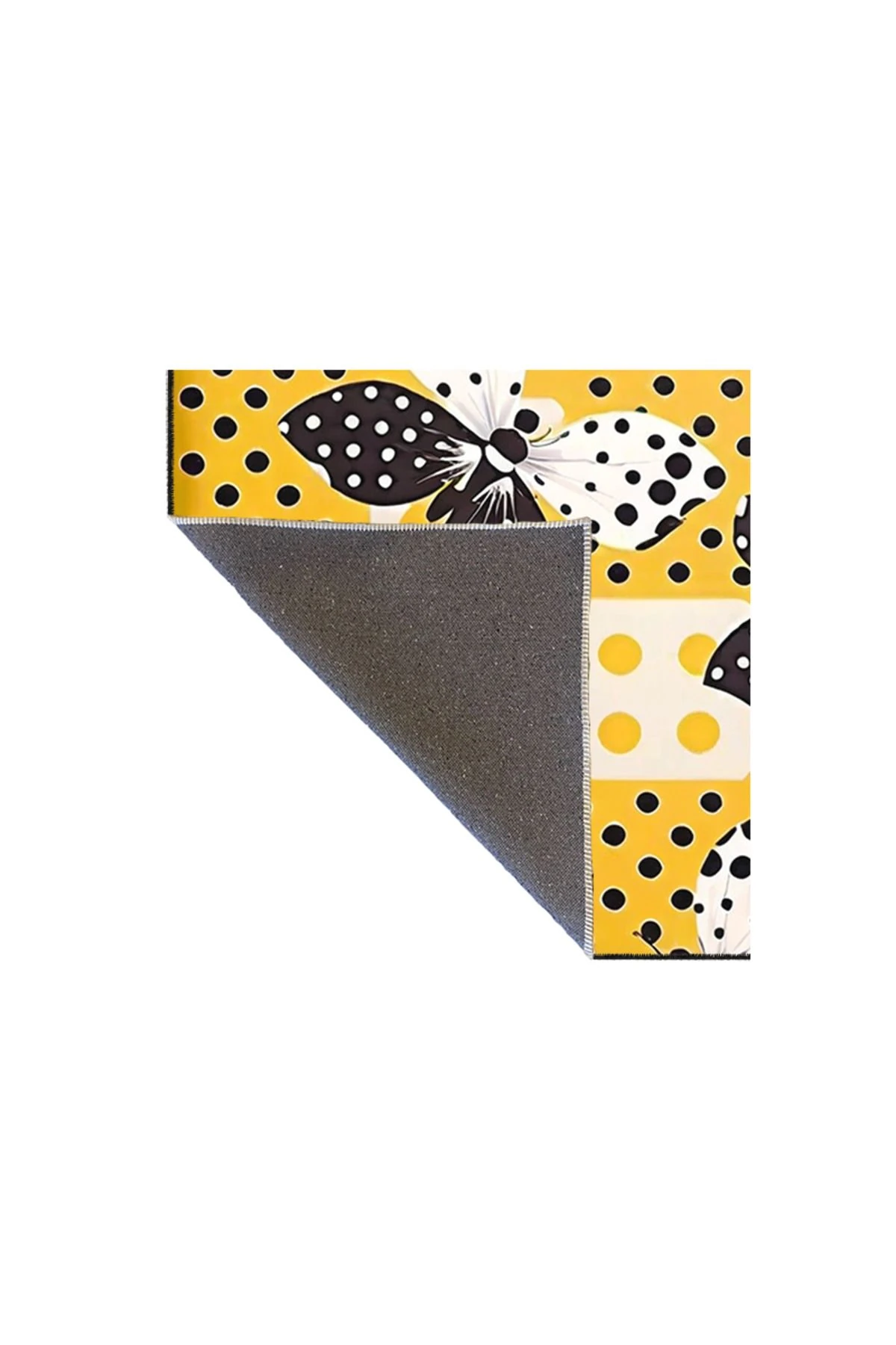 Paris Koleksiyonu Sarı Temalı Kelebek Desenli Kreatif Modern Dekoratif Halı 107