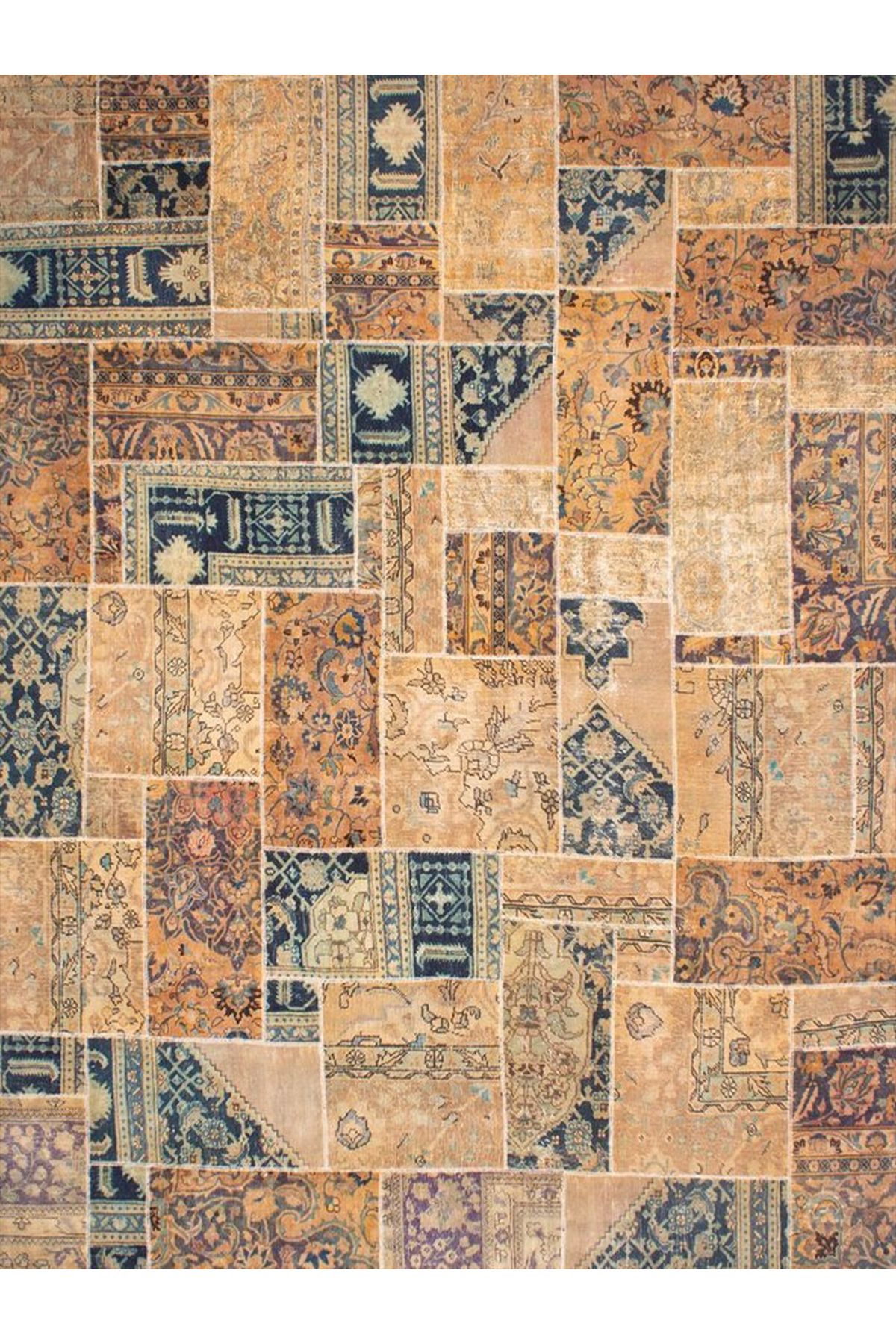 Cansu Koleksiyonu Patchwork Görünümlü Etnik Desen Detaylı Dokuma Taban Modern Dekoratif Halı cansu03