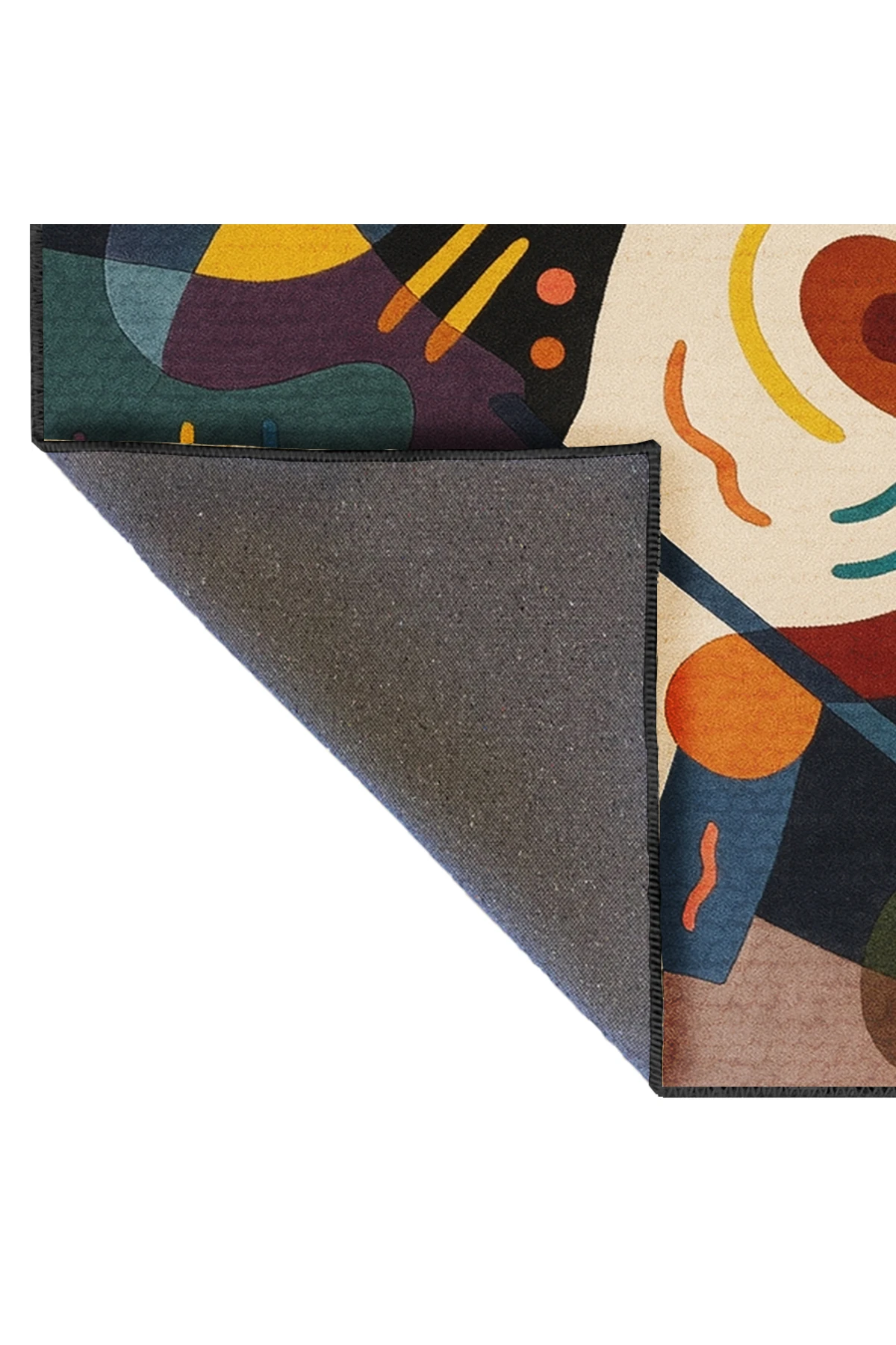 MOSSO Grafiti Motifli Desen Dokuma Taban Vintage Dekoratif Halı mosso905