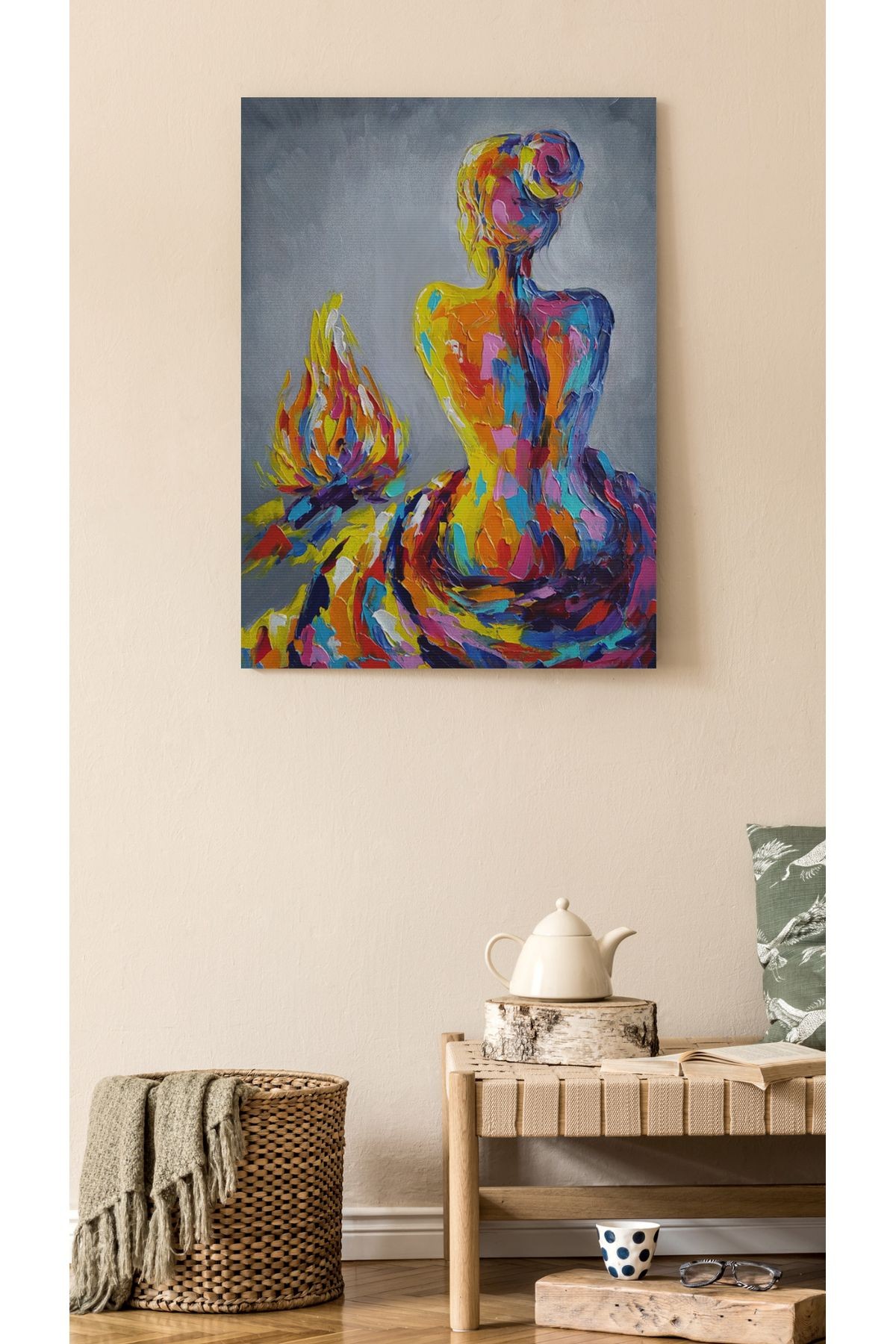 Kanvas Tablo Multicolored Lale Desenli Renkli Temalı Modern Tablo