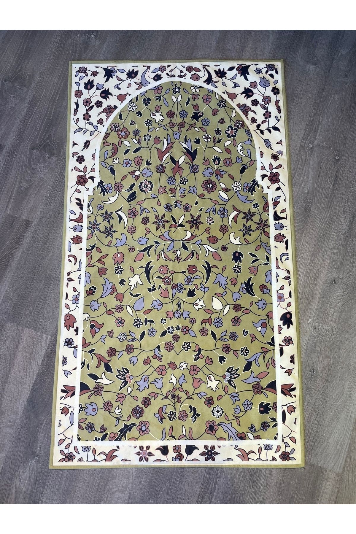 Yeşil Çiçek Desenli Seccade 70x120
