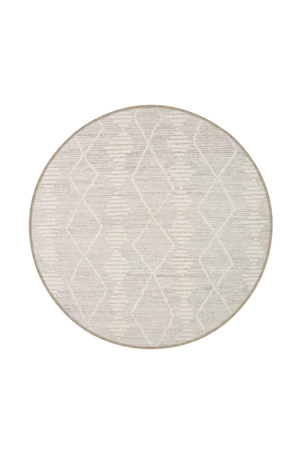 Krem Geometrik Temalı Boyalı Desenli Dekoratif ve Yıkanabilir Halı miravip9332