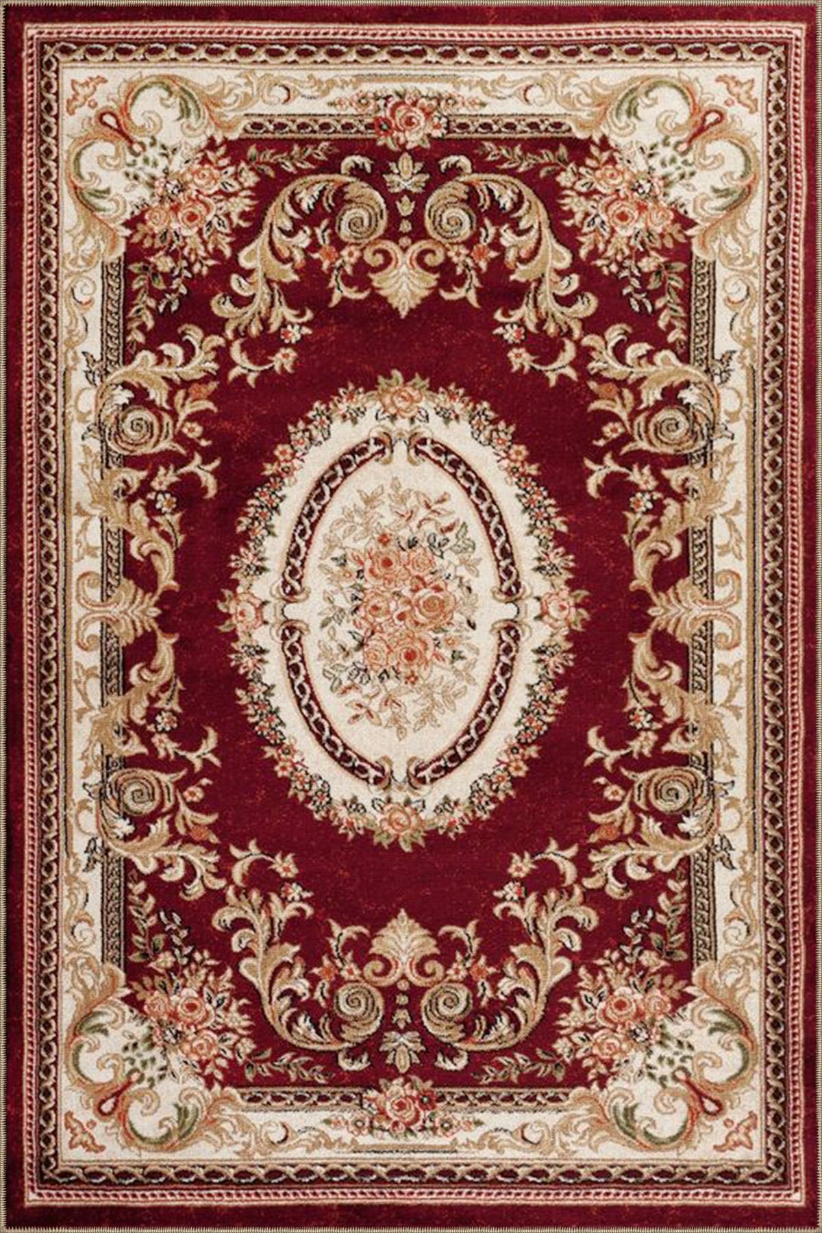 Kırmızı Geometrik Dokuma Taban Halı miravip196