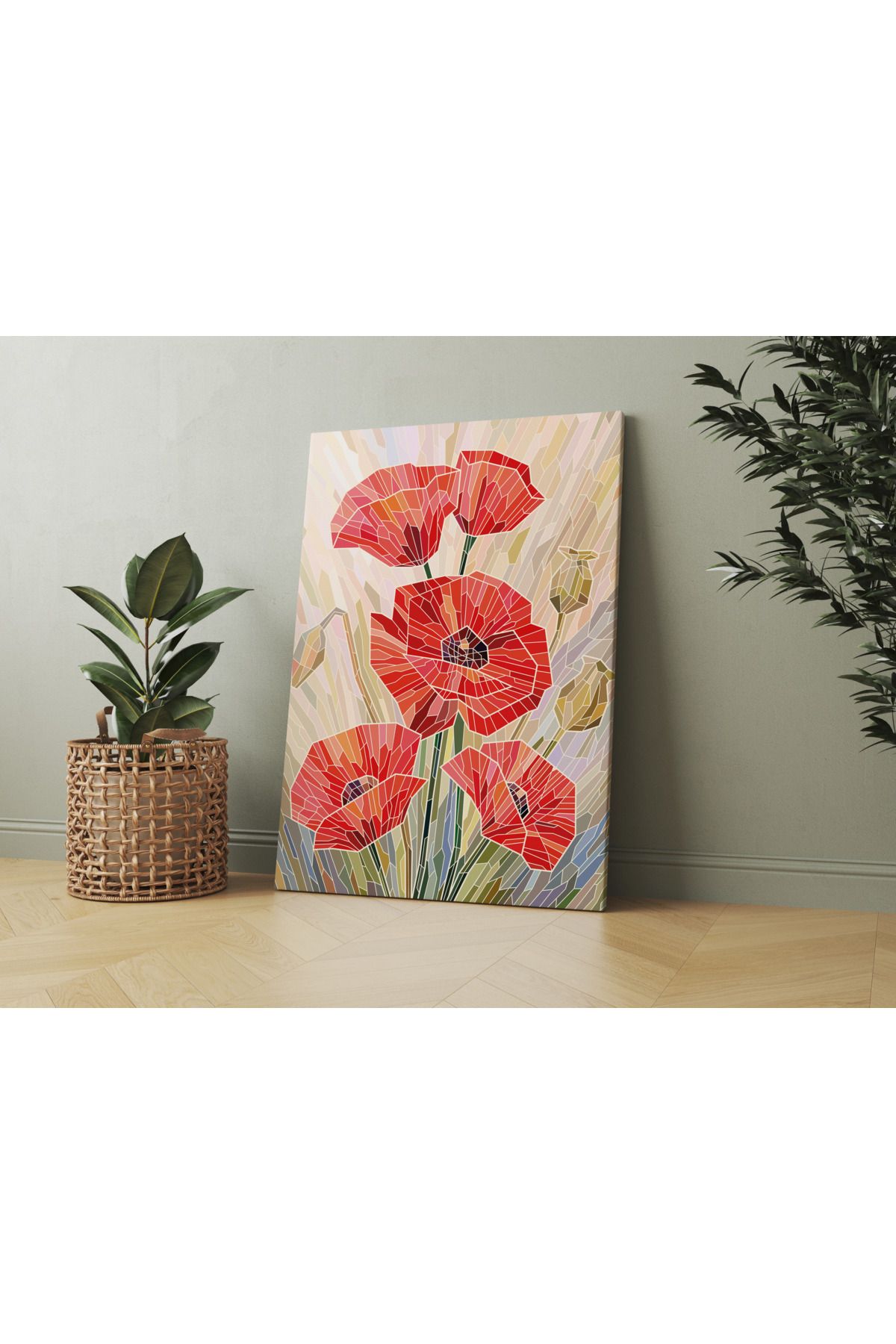 Kanvas Tablo Vitra Kırmızı Çiçek Temalı